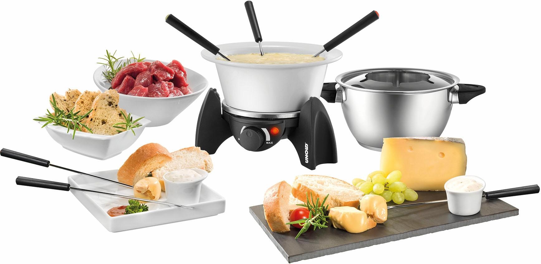 Unold Elektro-Fondue »48615«, Edelstahl-Fonduetopf plus feuerfestem Keramiktopf