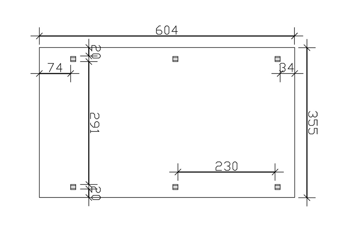 Skanholz Einzelcarport »Spessart«, 291 cm, weiß