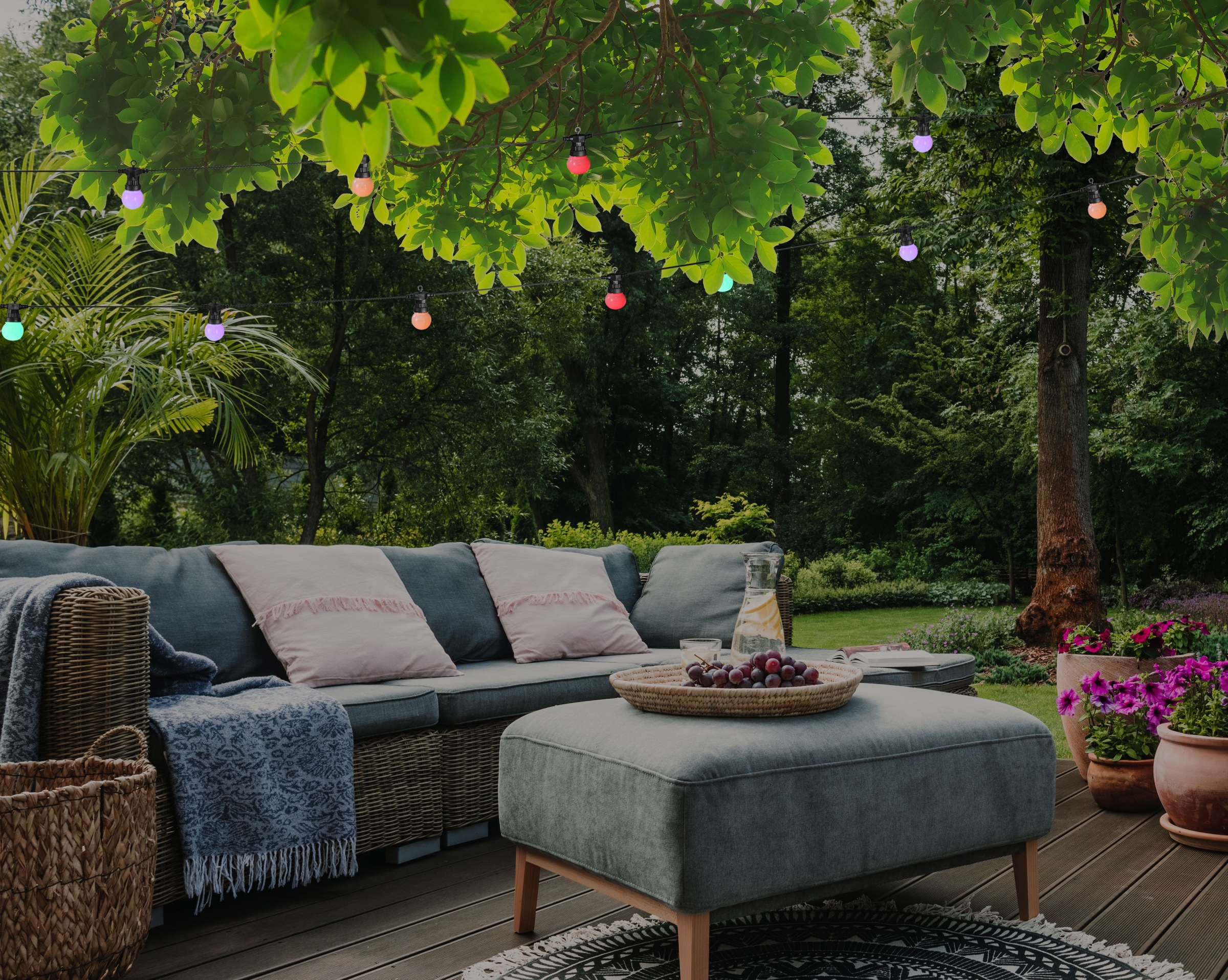 GLOBO LIGHTING LED-Lichterkette »NIRVANA«, Kette/rot-gelb-grün-blau/Terrasse