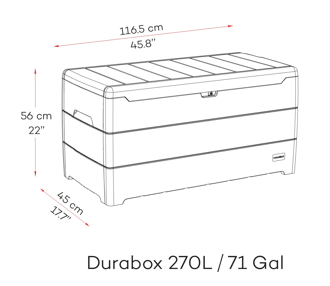 VCM Aufbewahrungsbox »Durabox Aufbewahrungsbox Kissenbox 270 L«