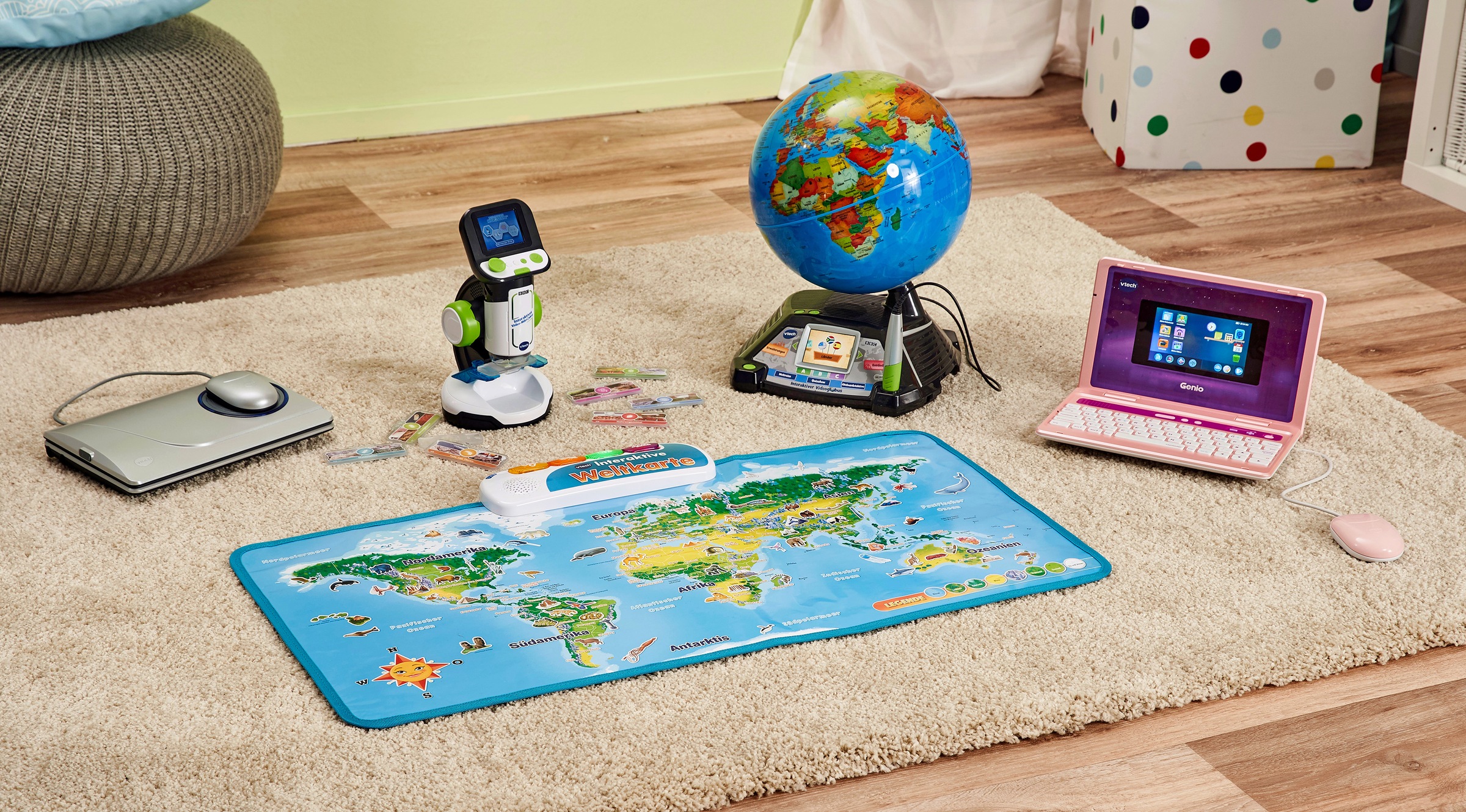 Vtech® Lernspielzeug »School & Go, Interaktive Weltkarte«, für Boden und Wand
