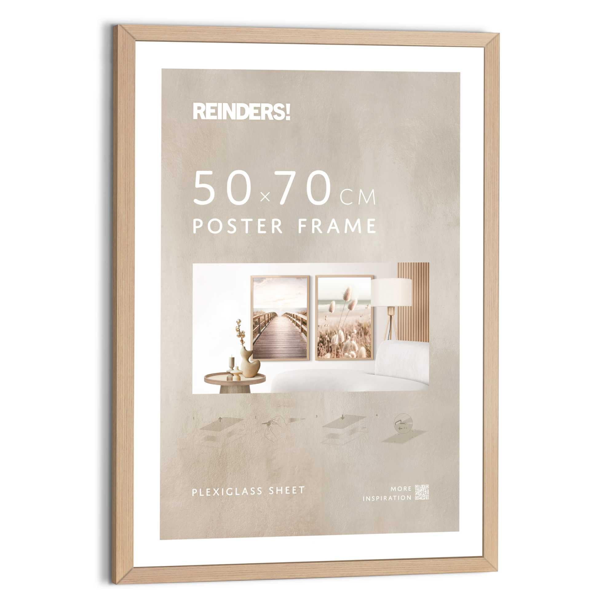 Reinders! Bilderrahmen »Poster 50x70 buche« 1 Stk. tlg. Wohnzimmer - Buche - MDF - Kein Thema - 53,5x73,5 cm