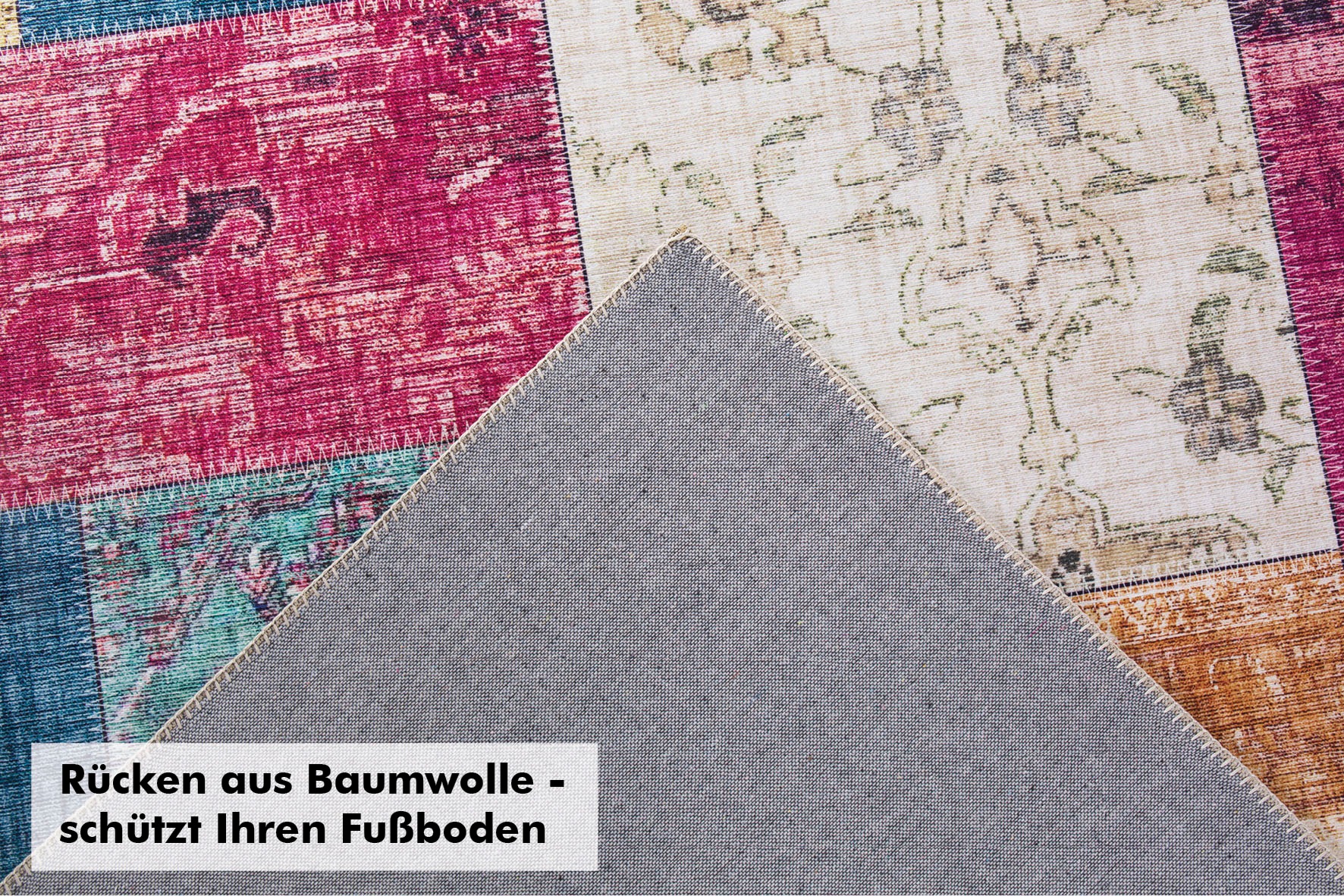 LUXOR living Teppich »Prima 2«, rechteckig, Kurzflor, Patchwork Muster, Vintage Design, Wohnzimmer