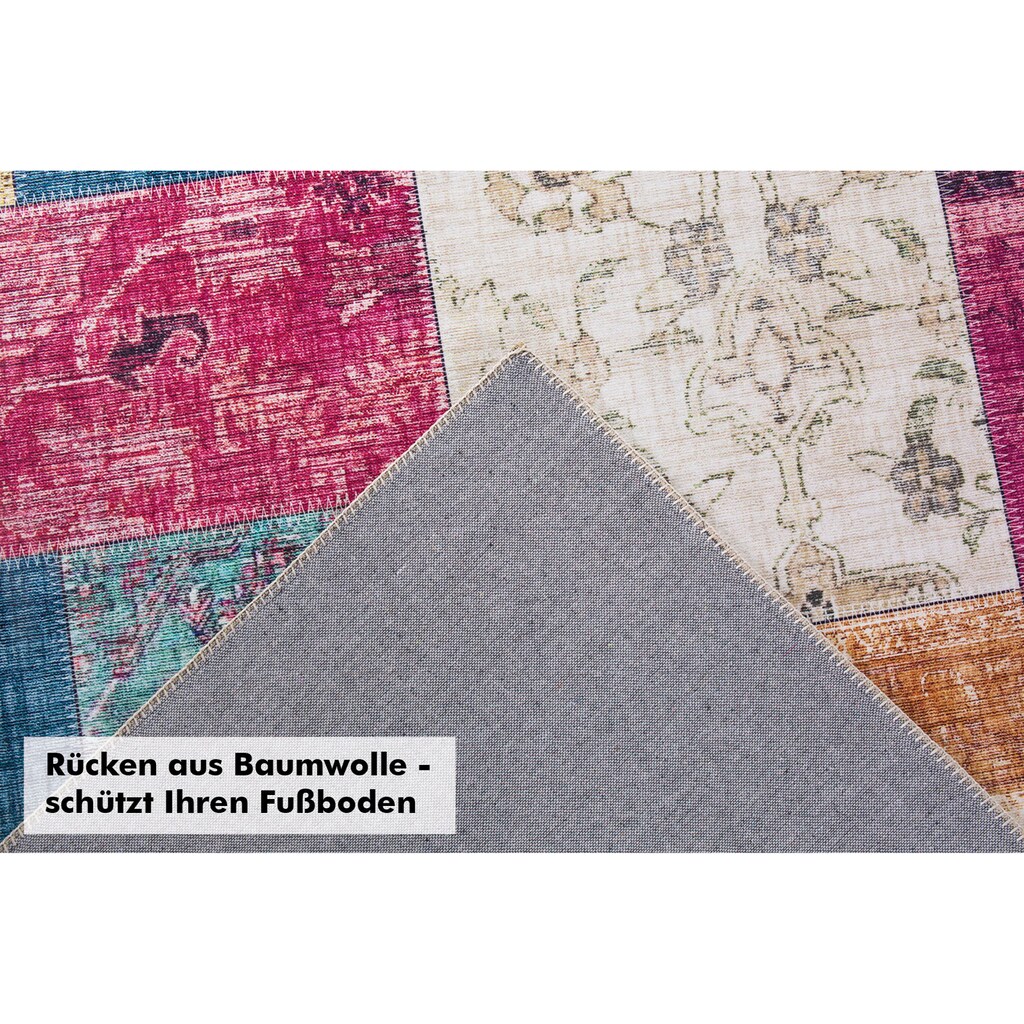 LUXOR living Teppich »Prima 2«, rechteckig, Kurzflor, Patchwork Muster, Vintage Design, Wohnzimmer