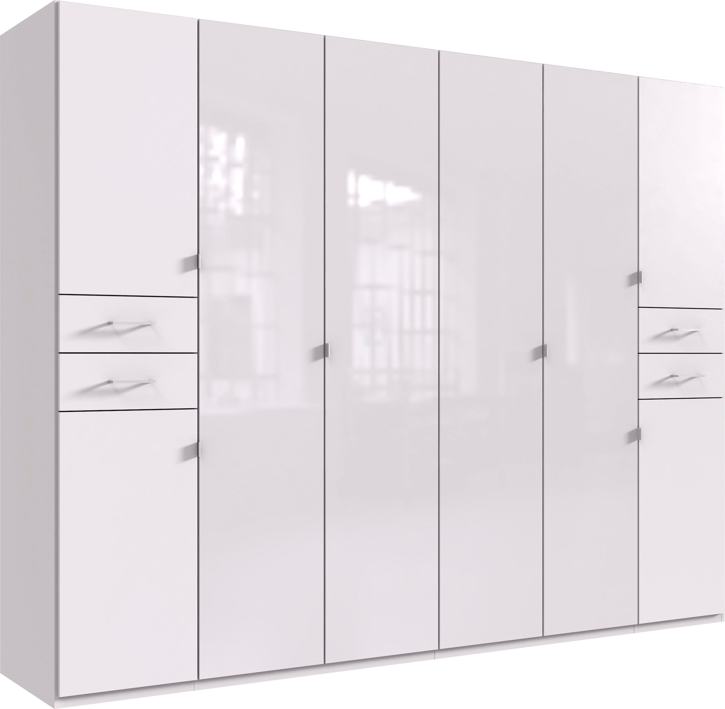 rauch Drehtürenschrank mit Schubkästen und | »Bari«, Graumetallic BAUR Metallgriff in