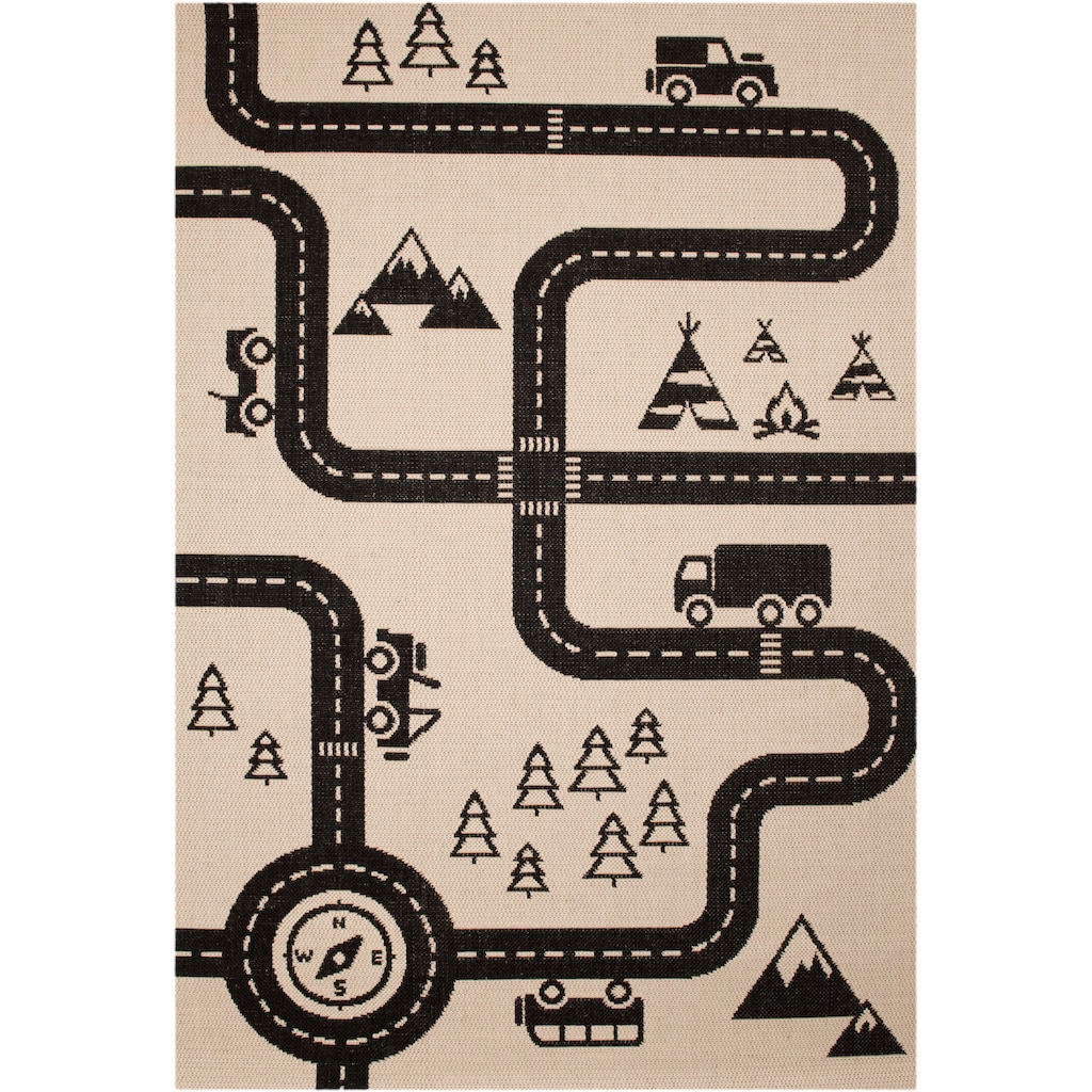 HANSE Home Kinderteppich »Road Map Charly«, rechteckig, Kinderteppich, Spielteppich, Kinderzimmer, 3D Effekt, Tiermotiv