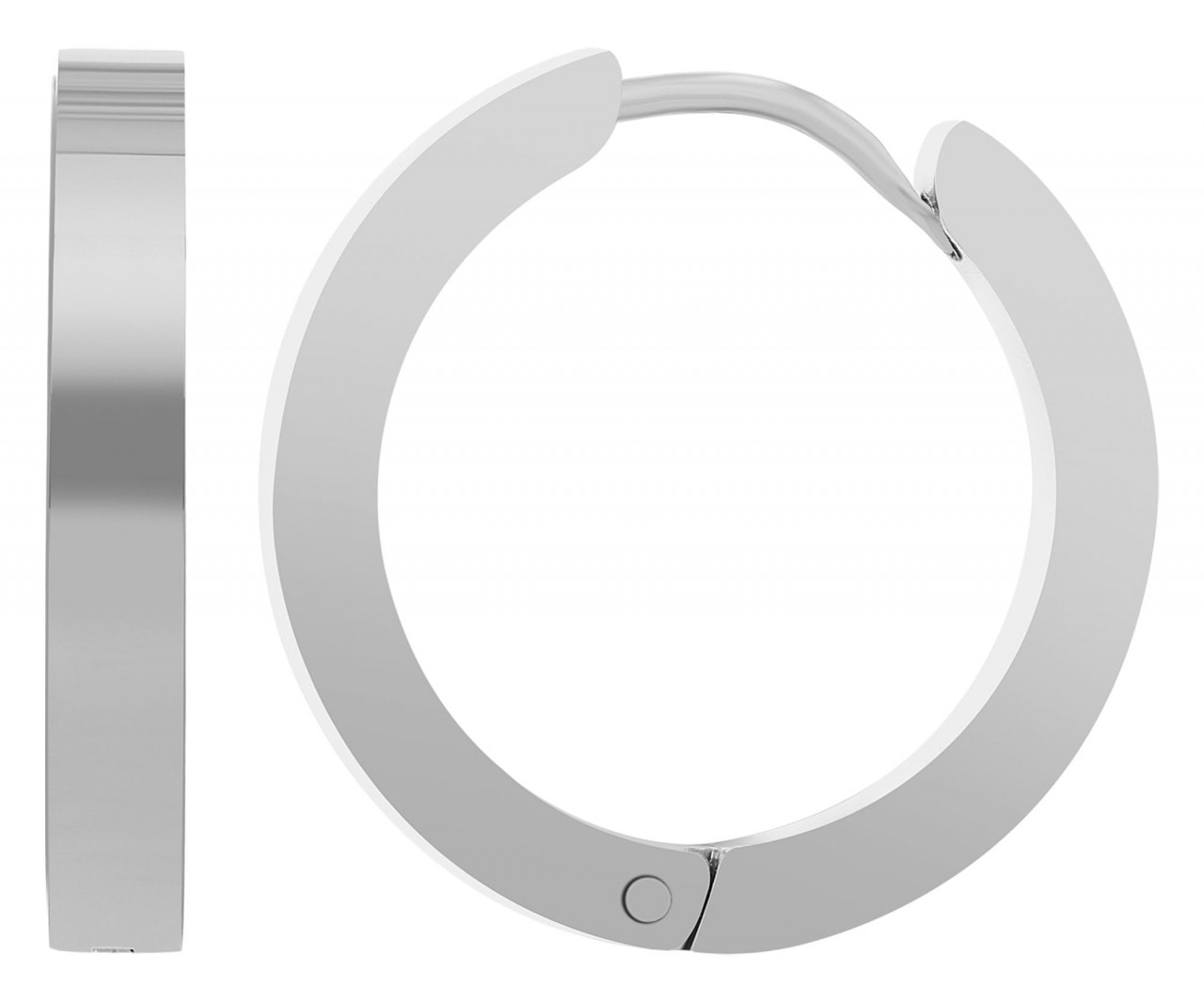 Paar Creolen ADELIA´S "Damen Creolen aus poliertem Edelstahl Ø 16 mm", silber, Ohrringe, Damen, Damen, Edelstahl