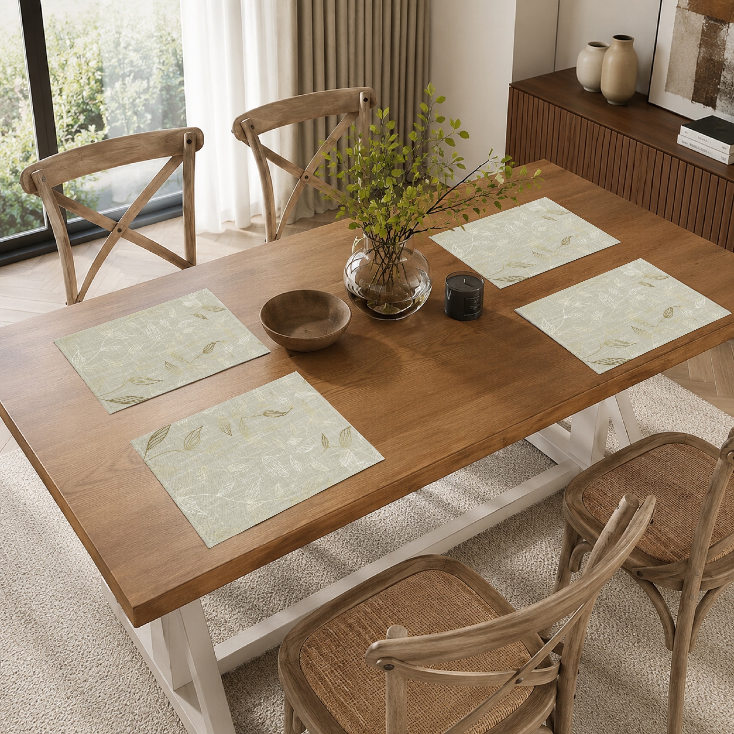 OTTO home Platzset »Raffon« 2er Set, bedruckt, stillvoller Blätterdruck