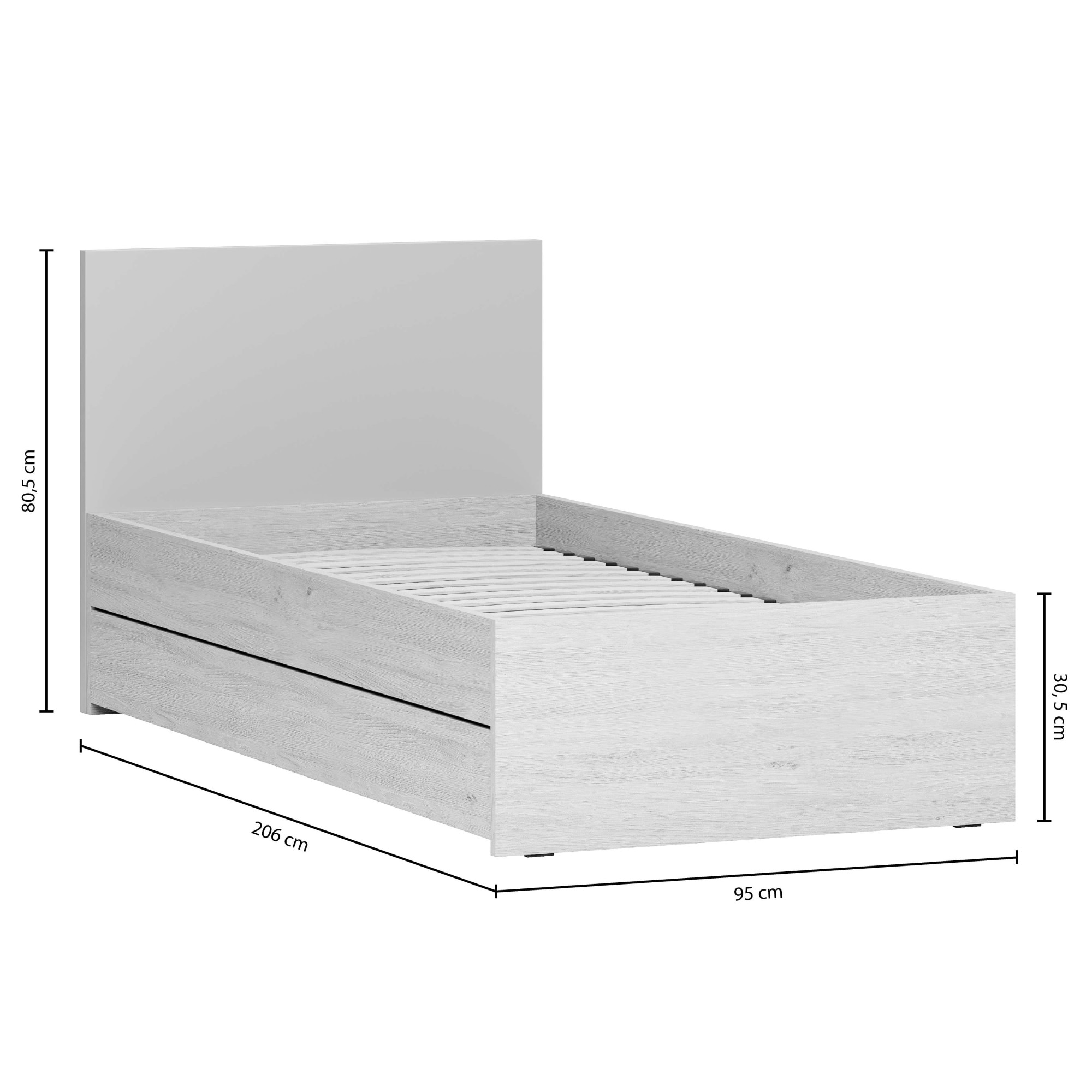 VOX Bett »SIMPLE, sehr strapazierfähig, hydraulischer Bettkasten oder Schublade« Breiten: 90/120/140/160 und 180cm,  extrem hohe Belastbarkeit, robust und stilvoll, made in EU!