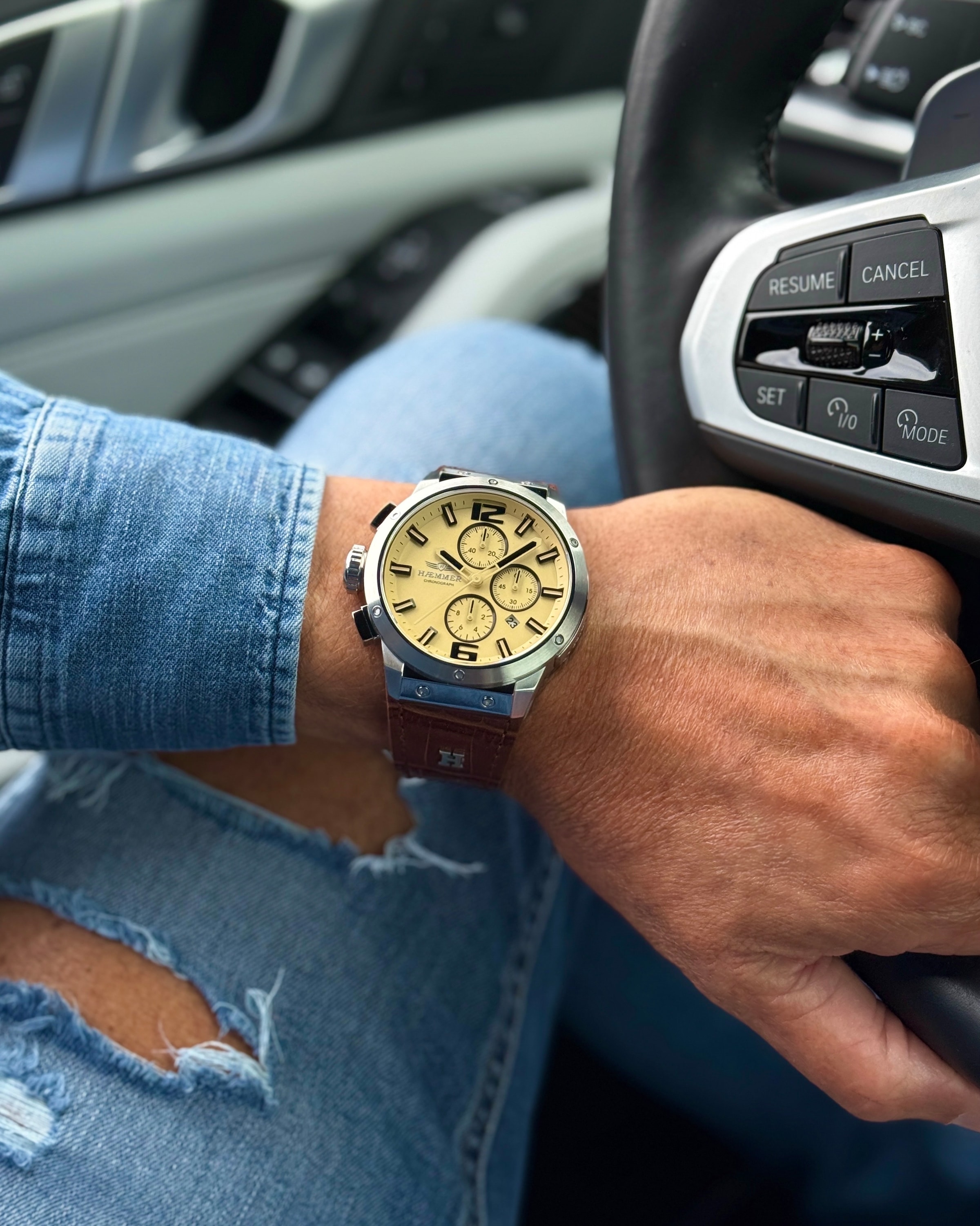 HAEMMER GERMANY Chronograph Quarzuhr, Armbanduhr, Herrenuhr, analog, Tag, Stoppfunktion