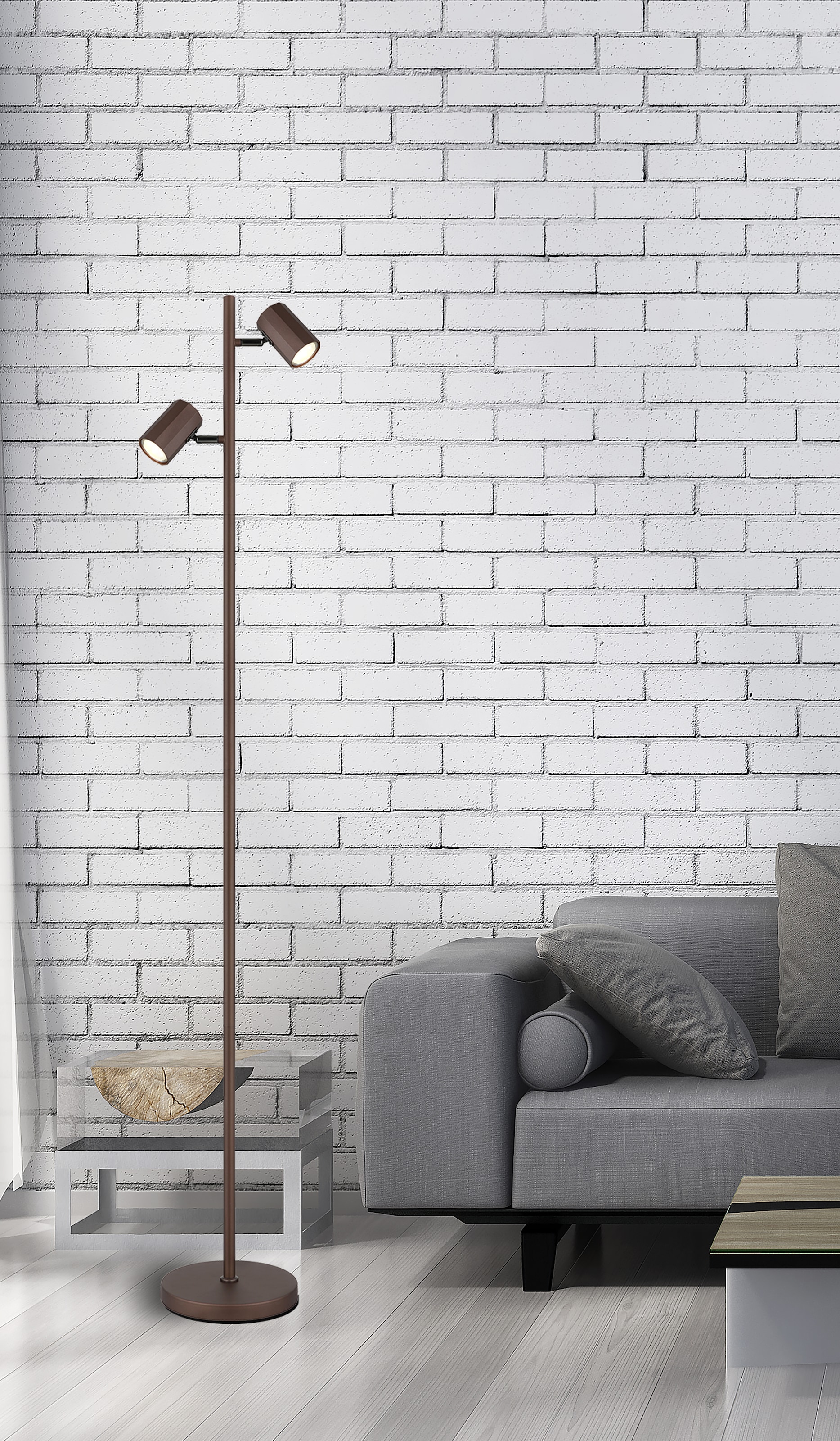 GLOBO LIGHTING Stehlampe »JAMES«, Leuchtmittel GU10 | ohne Leuchtmittel, Stehleuchte/Wohnzimmer/Schlafzimmer/Flur
