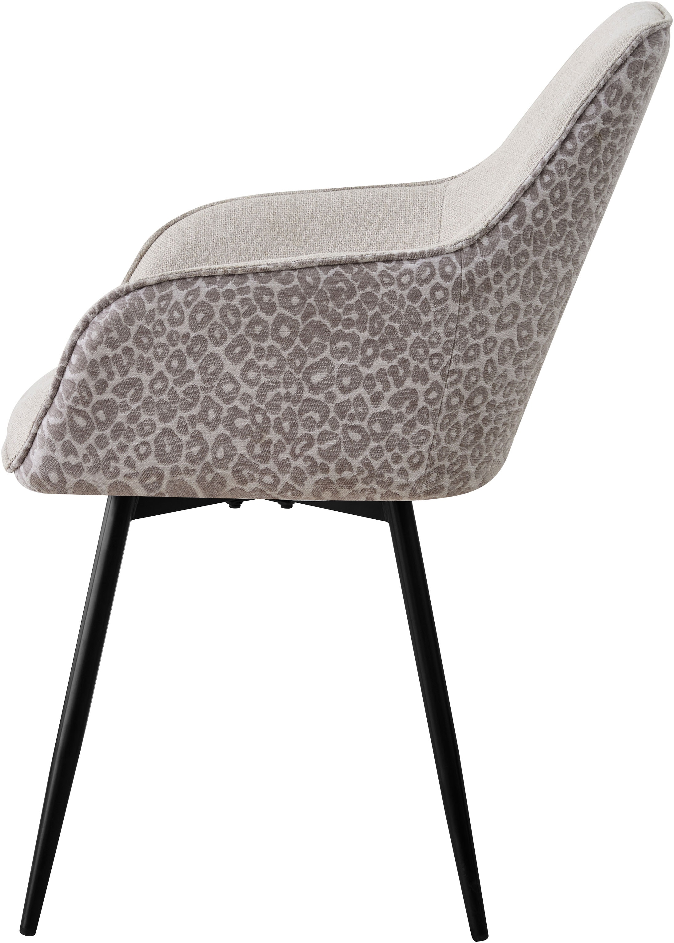 OTTO home Esszimmerstuhl »Lincoln« (Set) 2 Stk.moderner Stuhl mit Leopardenlook, Webstoff und 360°-Drehfunktion