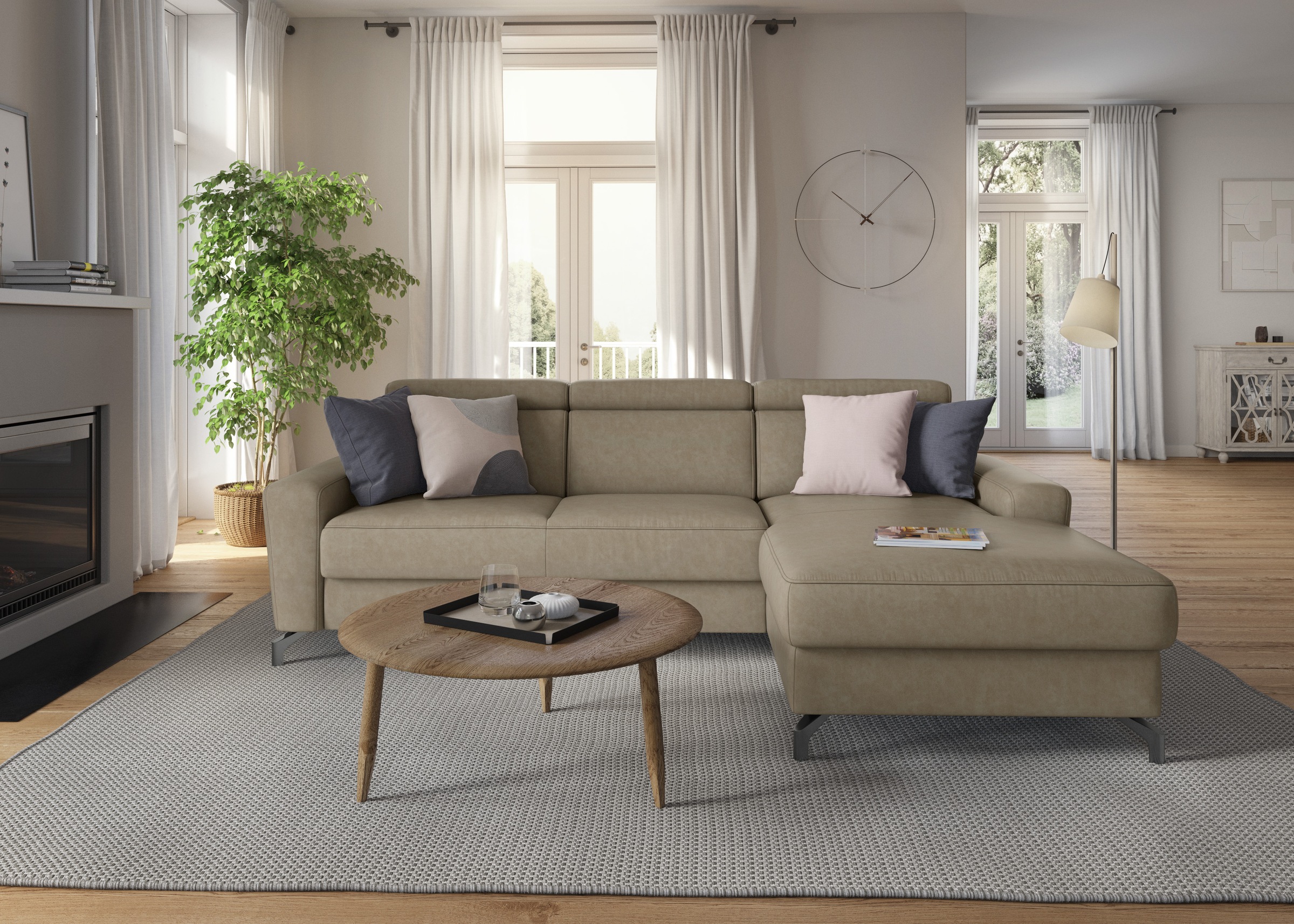 Thumbnail - sit&more Ecksofa "Scarlett L-Form" inklusive Kopfteilverstellung, wahlweise mit Bettfunktion, Bettkasten