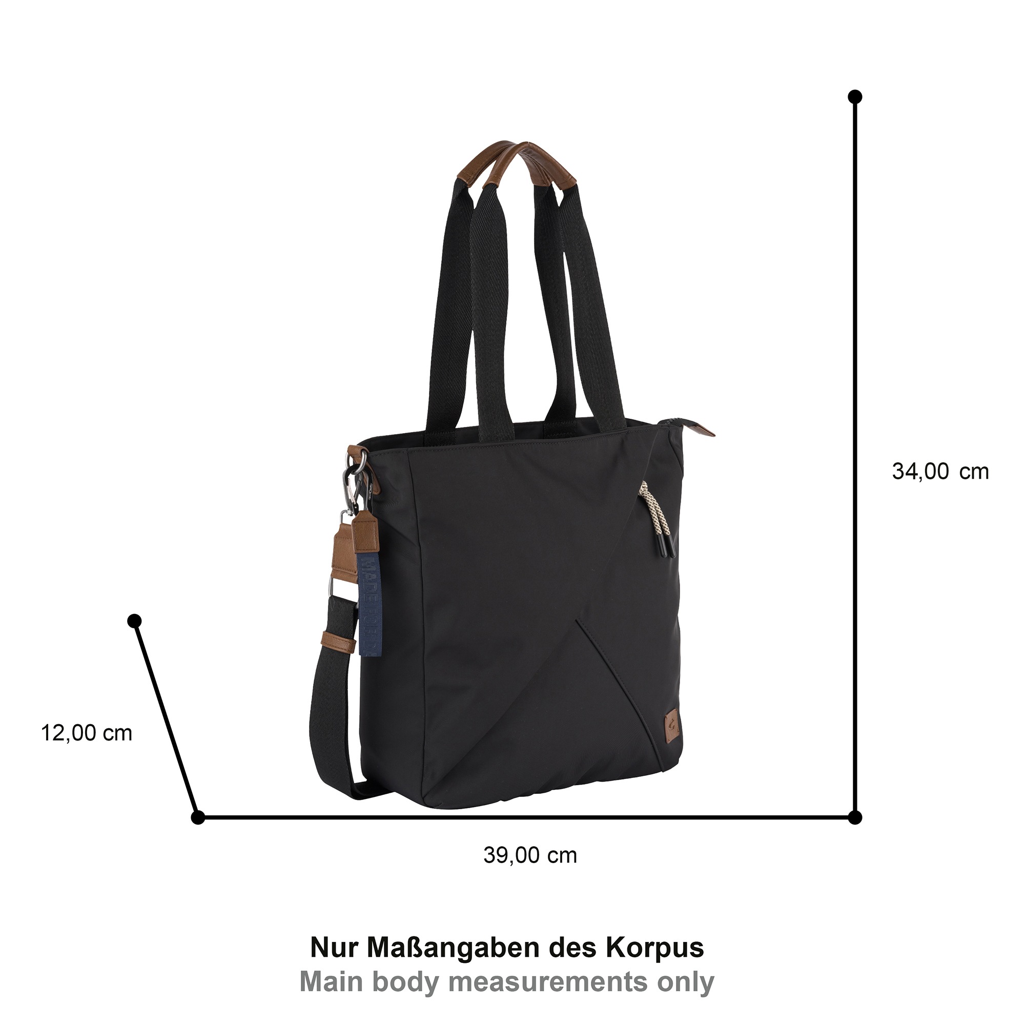 camel active Shopper "Aurum" aus recyceltem Polyester in Nylonstruktur, leicht & mit feinen Details