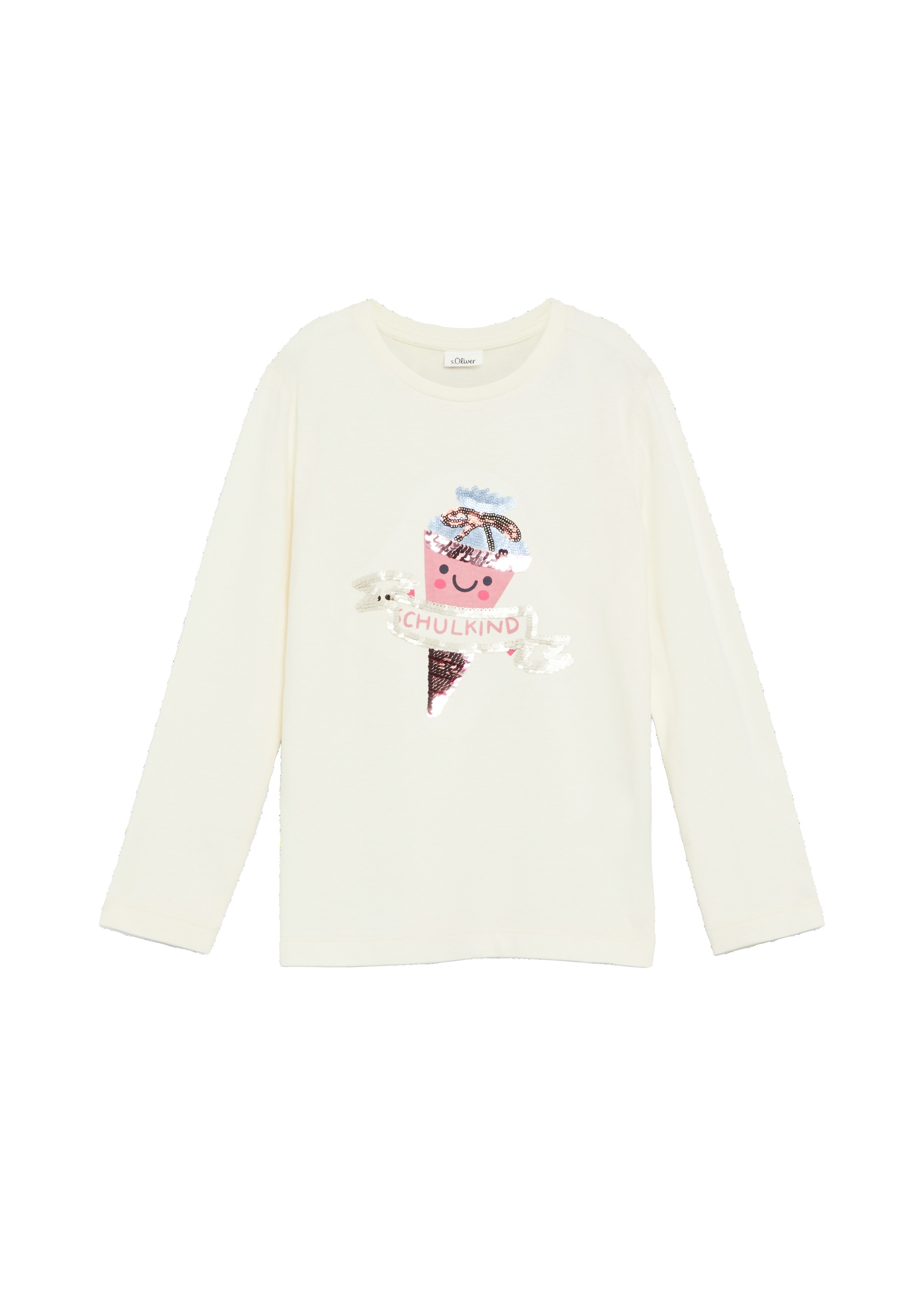 s.Oliver Junior Langarmshirt mit Pailletten-Print / für Girls