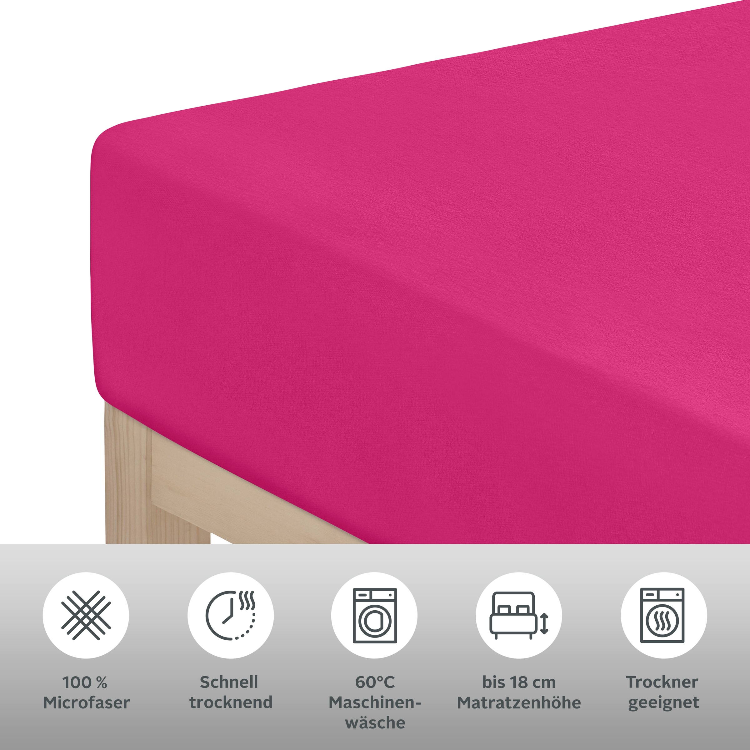 Thumbnail - my home Spannbettlaken "PAPRIKA" Bettlaken, Laken, in zwei Qualitäten: Fleece & Jersey, 100% Polyester