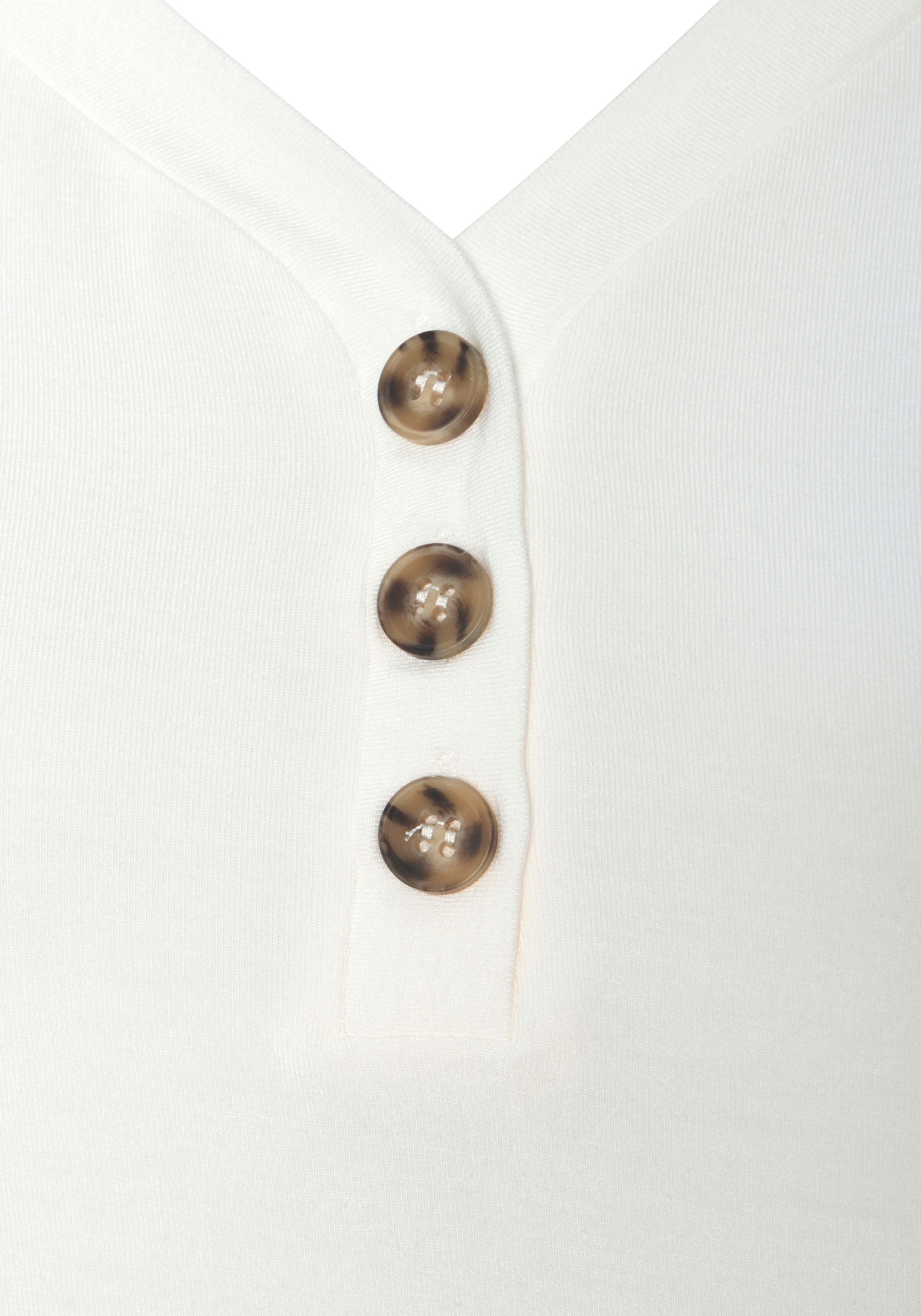 LASCANA Blusenshirt »mit Zierknöpfen in Hornoptik« 2er-Pack,  aus weichem Viskose-Stretch