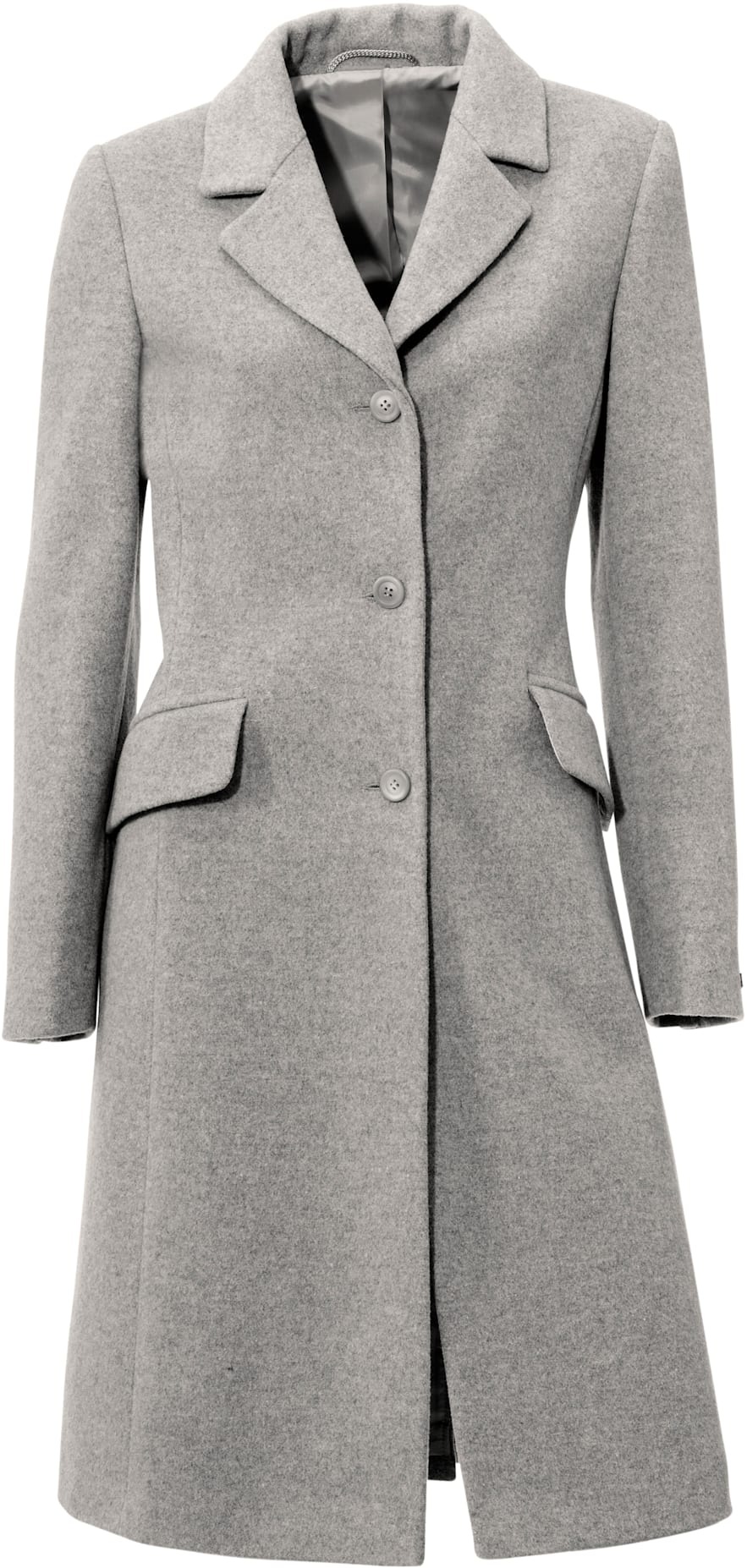 Kurzmantel HEINE, Damen, Gr. 40, grau (grau, melange), 80% Wolle, 20% Polyamid, unifarben, unifarben mit Farbeinsatz, unifarben mit Farbeinsätzen, Mäntel Kurzmantel 3