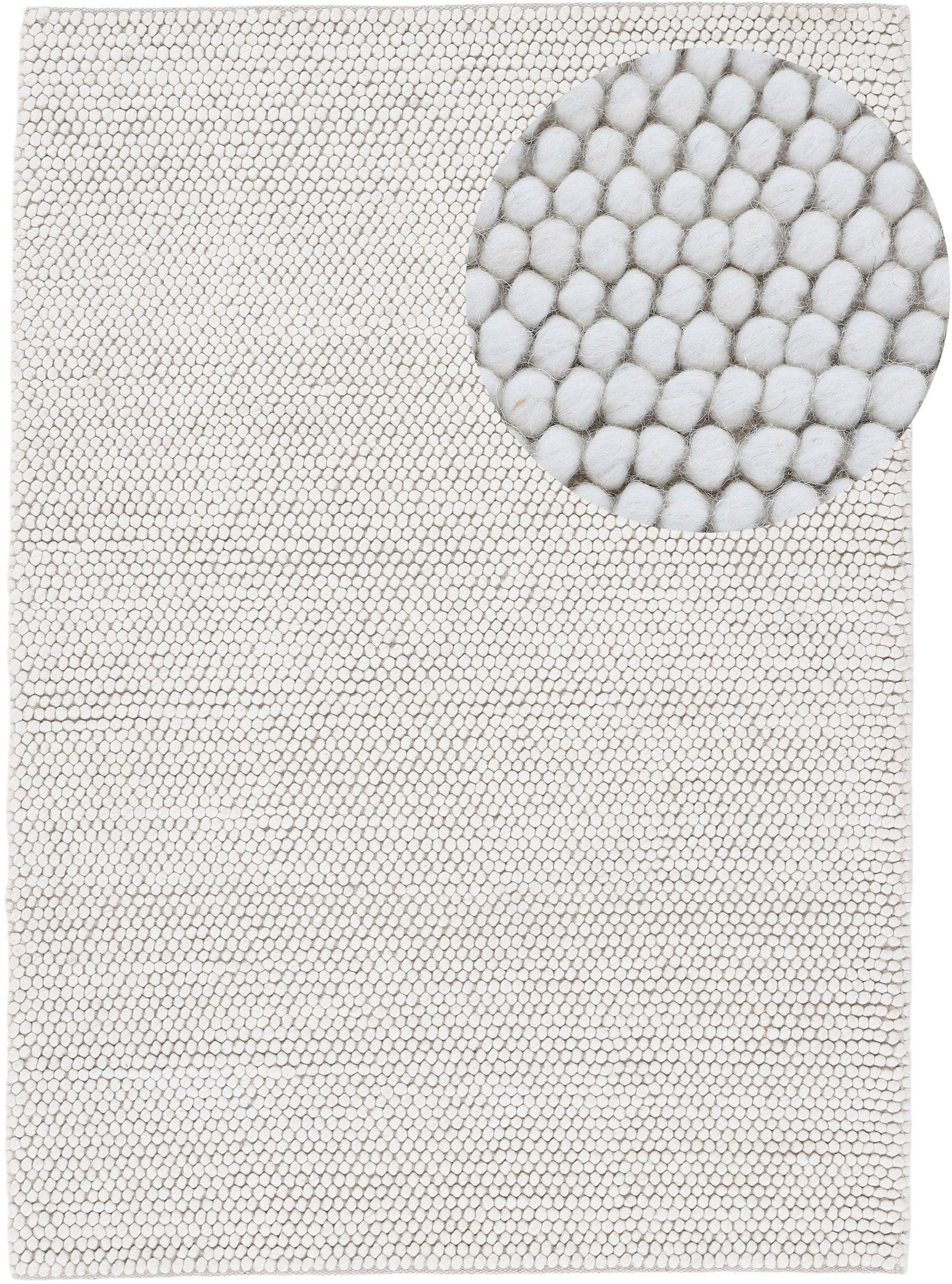 Teppich »Calo«, rechteckig, Handweb Teppich, Uni Farben, meliert, handgewebt, 70% Wolle