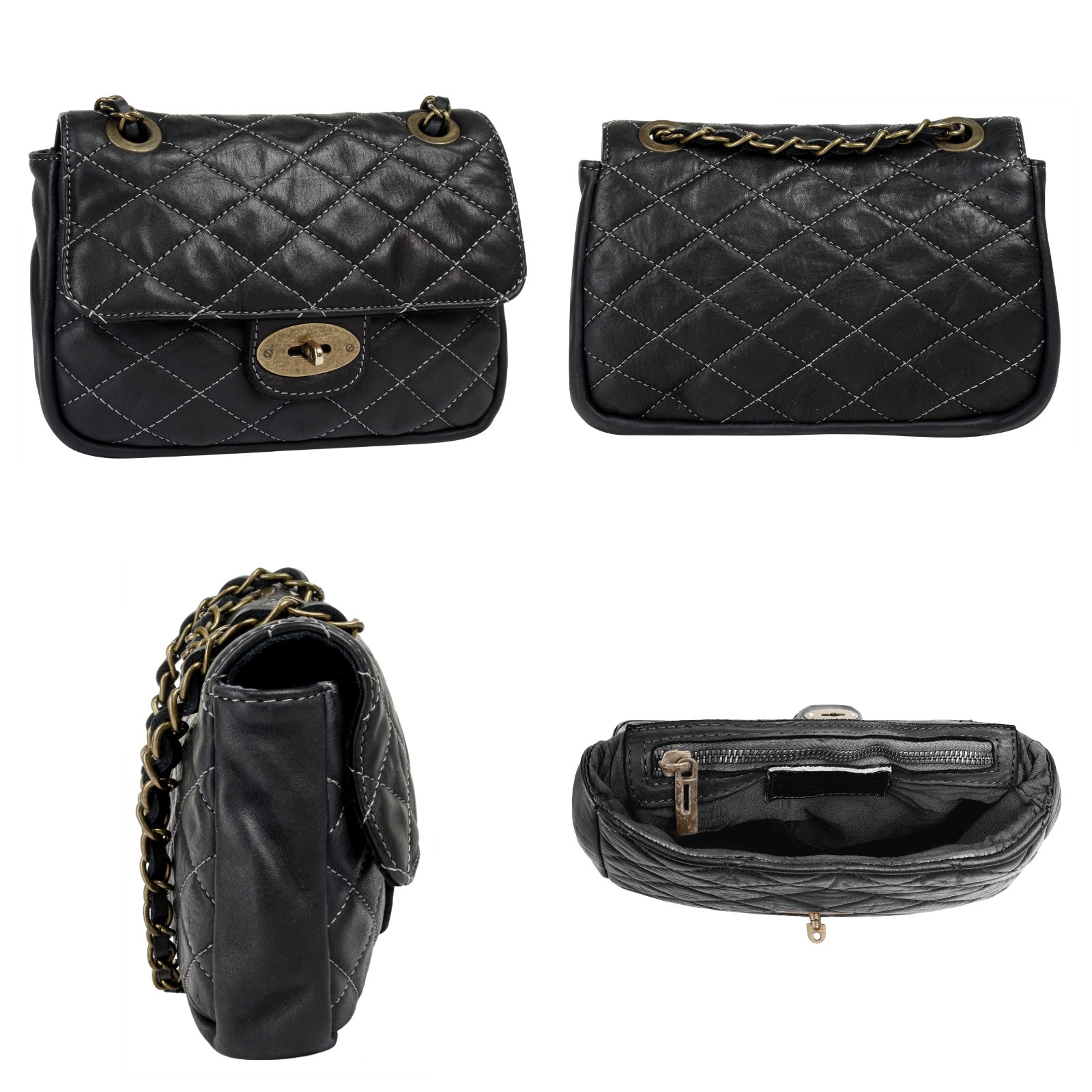 Samantha Look Umhängetasche echt Leder, Made in Italy günstig online kaufen