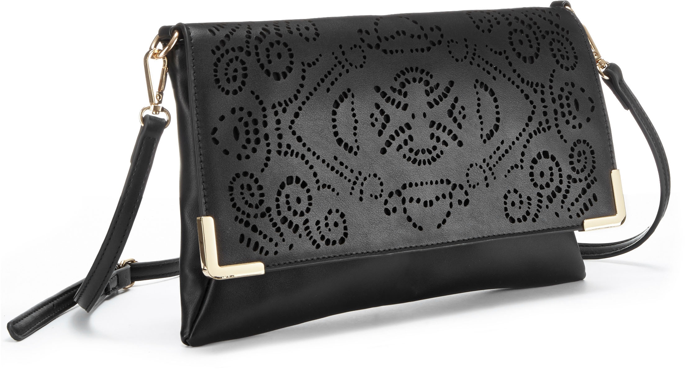 Vivance Umhängetasche "Clutch,Abendtasche, Minibag, Handtasche, Schultertasche, Crossbody Bag" Handtasche Damen zum Umhängen, mit modischen Cut-Outs, VEGAN