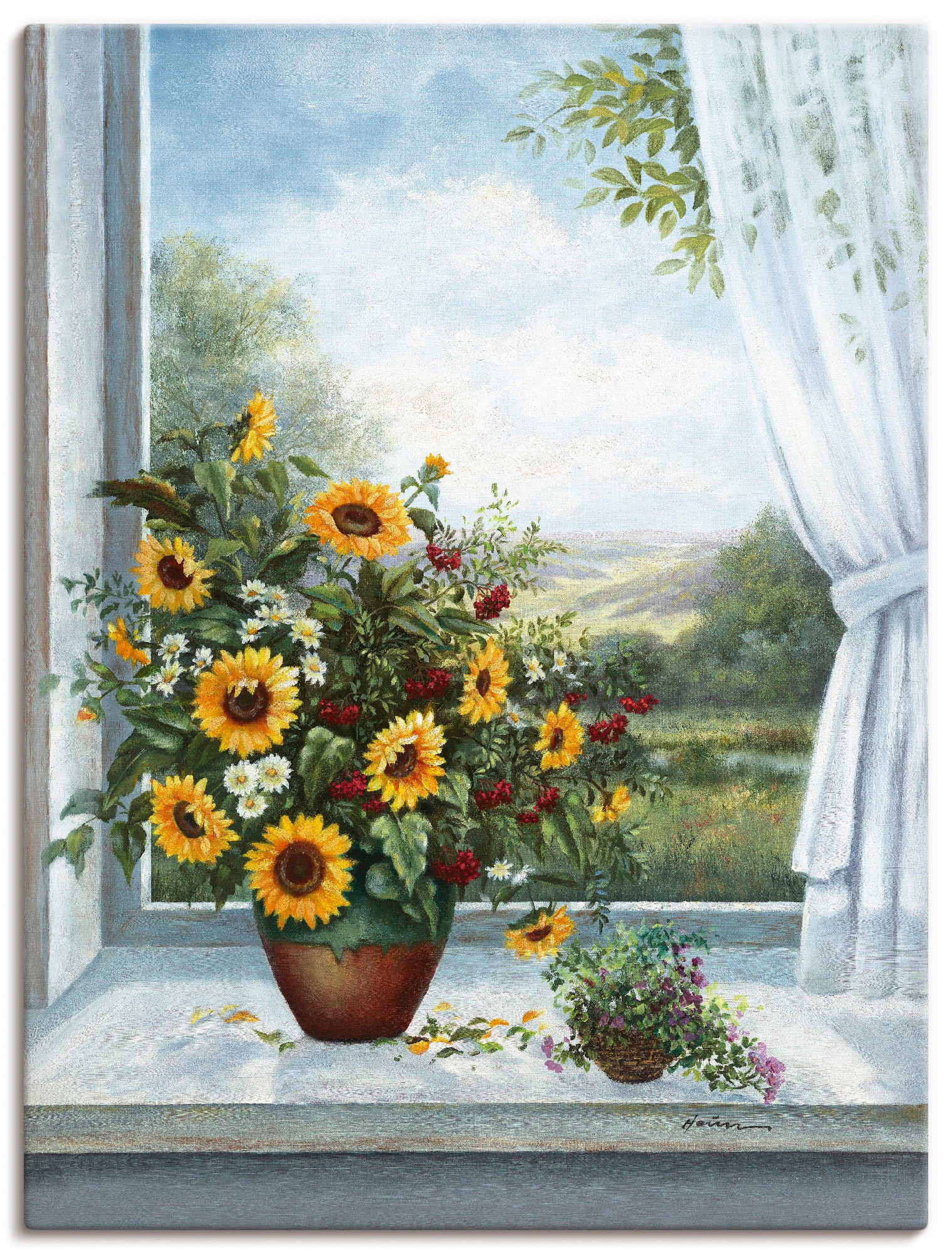 Artland Wandbild "Sonnenblumen am Fenster" Arrangements 1 Stk. tlg. als Lei günstig online kaufen