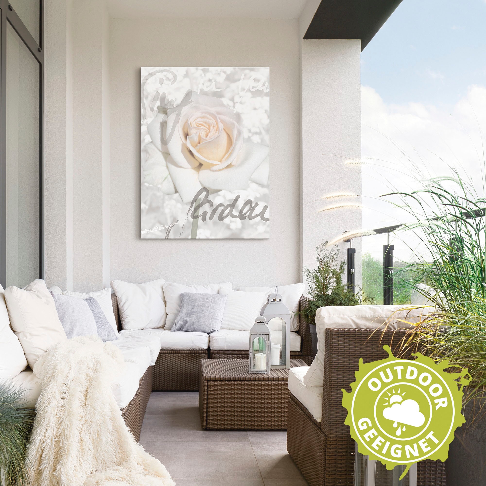 Artland Wandbild »In Lettern - Rose«, Blumen, (1 St.), als Alubild, Outdoorbild, Leinwandbild, Poster in verschied. Größen