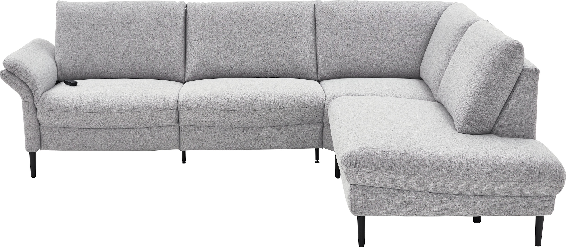 Home affaire Ecksofa "Sarsina: mit Tonnentaschen-Federkern, perfekt zum Entspannen L-Form" inklusive 2 motorischen Relaxfunktionen mit Herz-Waage-Beschlag