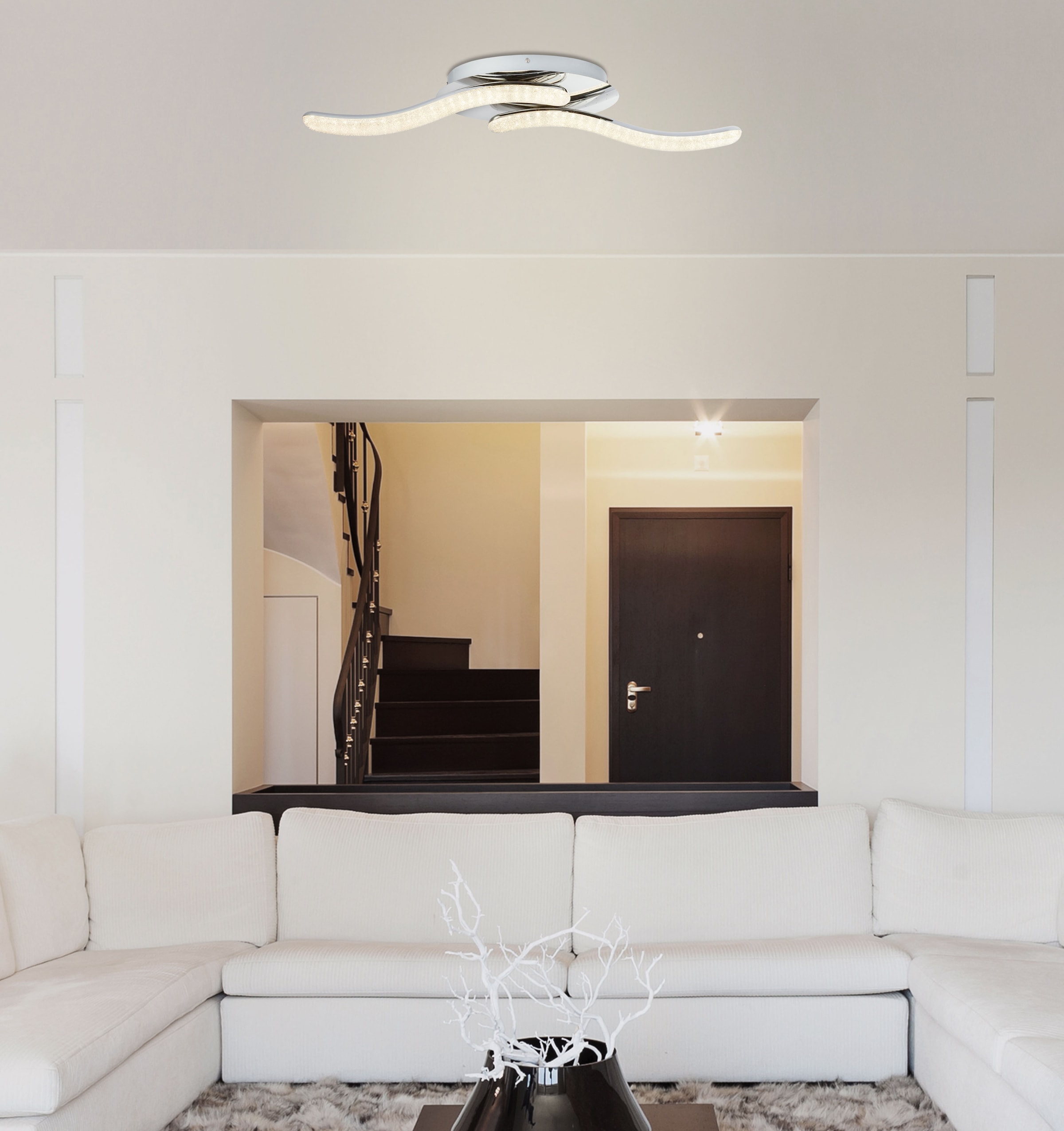 GLOBO LIGHTING LED Deckenleuchte »NABRO«, Leuchtmittel LED-Modul | LED fest integriert, Deckenlampe/Acrylkristalle/3500K/Wohnzimmer/Flur/Schlafzimmer