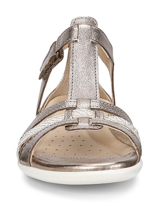 Ecco Riemchensandale »FLASH«, Sommerschuh, Sandalette, Klettschuh, im Metallic-Look