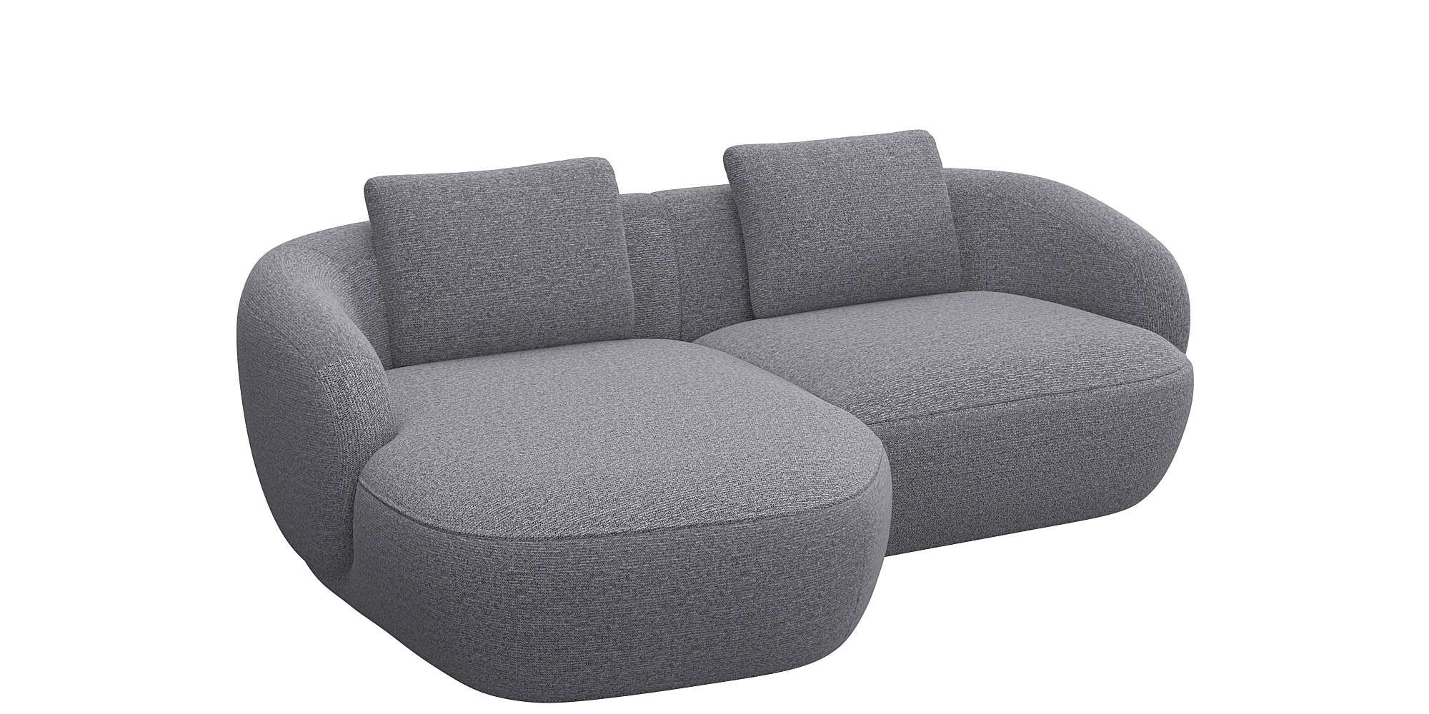 FLEXLUX Wohnlandschaft »Torino, rund, L-Form, Sofa-Ecke mit Recamiere, Longchair-Sofa«, Modernes, organisches Sofa-Design, Kaltschaum, Wellenunterfederung