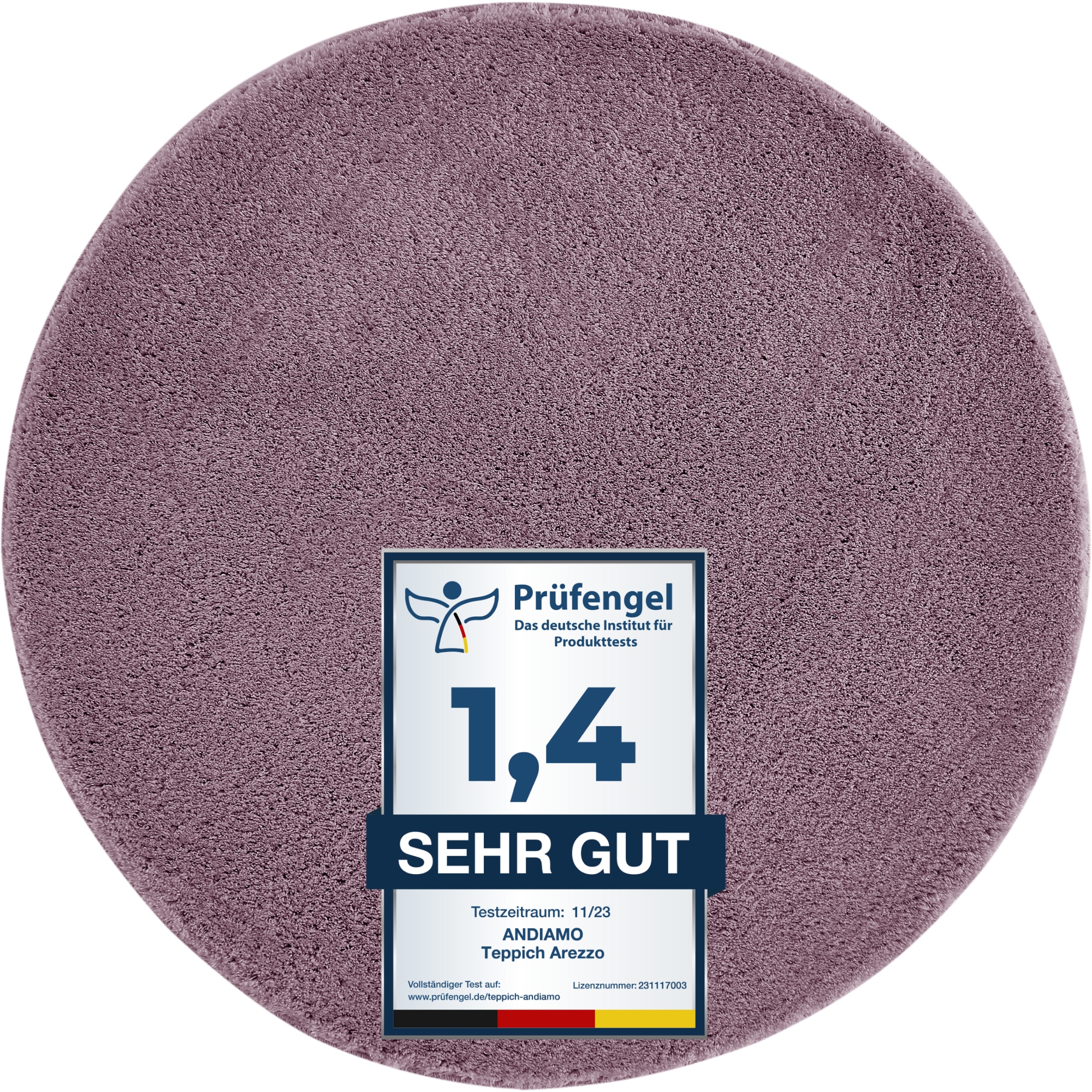 Andiamo Badematte "Arezzo, Badvorleger, Badezimmer Teppich, Duschvorleger" Höhe 16 mm rutschhemmend beschichtet fußbodenheizungsgeeignet schnell trocknend Uni Farben, weich & kuschelig, auch in rund & als 2er Set erhältlich