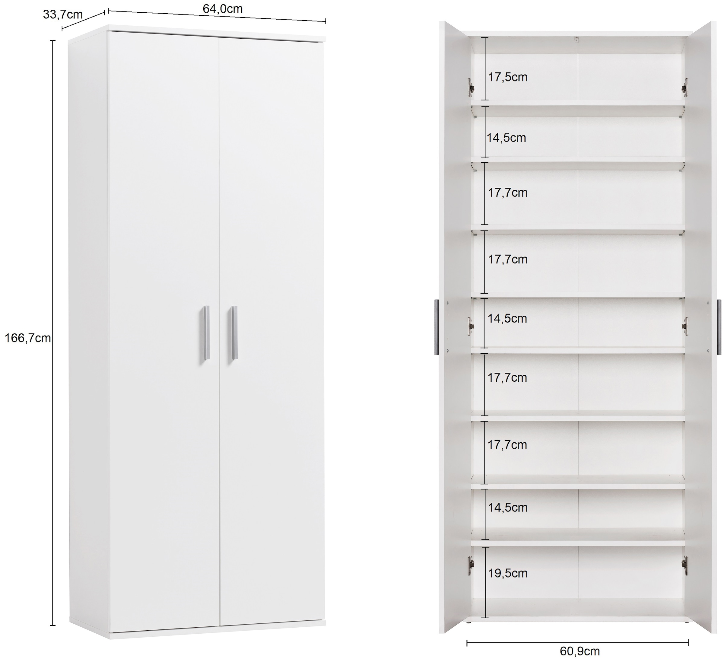 Procontour Schuhschrank »Clara«, Breite 64cm, mit Einlegeböden