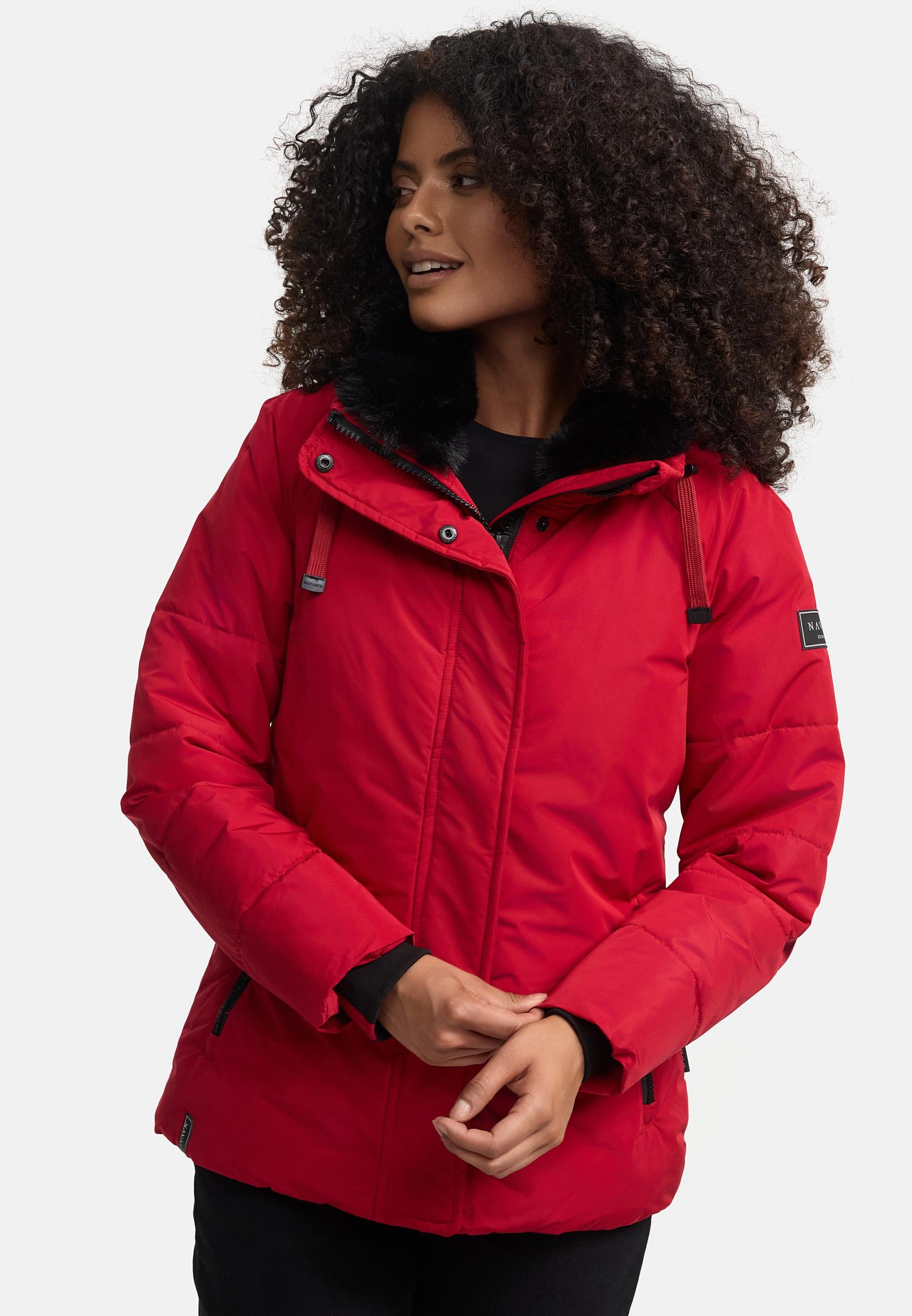 Navahoo Winterjacke »Frostii XIV«, ohne Kapuze, modische Damen Winter Steppjacke mit Kunstfellkragen