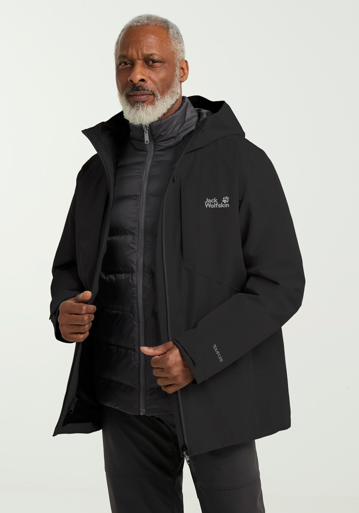 Jack Wolfskin 3-in-1-Funktionsjacke "ICECAPE 3IN1 DOWN JKT M RDS" mitKapuze günstig online kaufen