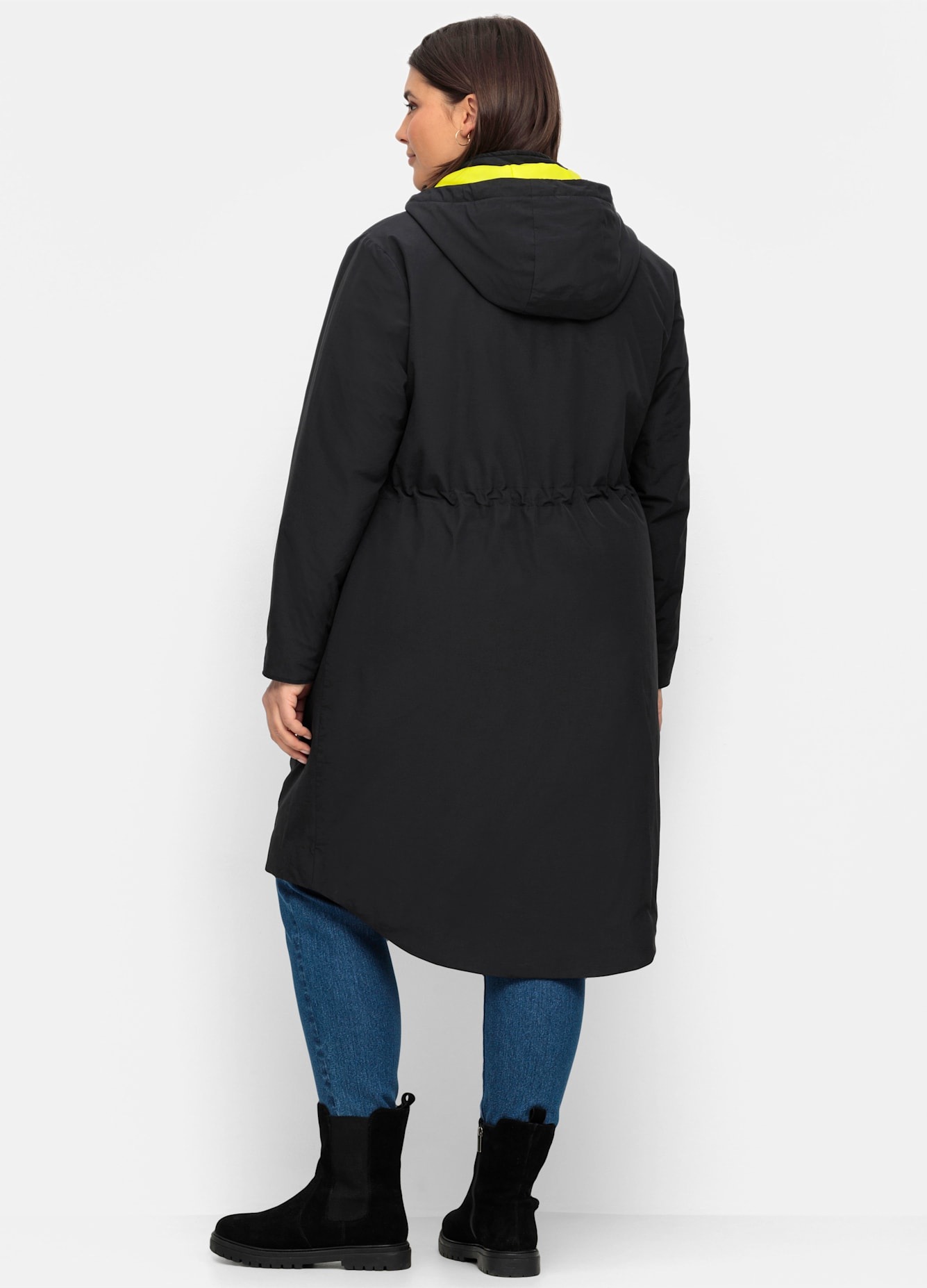 Funktionsmantel SHEEGO, Damen, Gr. 52, schwarz, 64% Baumwolle, 36% Polyamid, Wattierung:100% Polyester, Mäntel 3