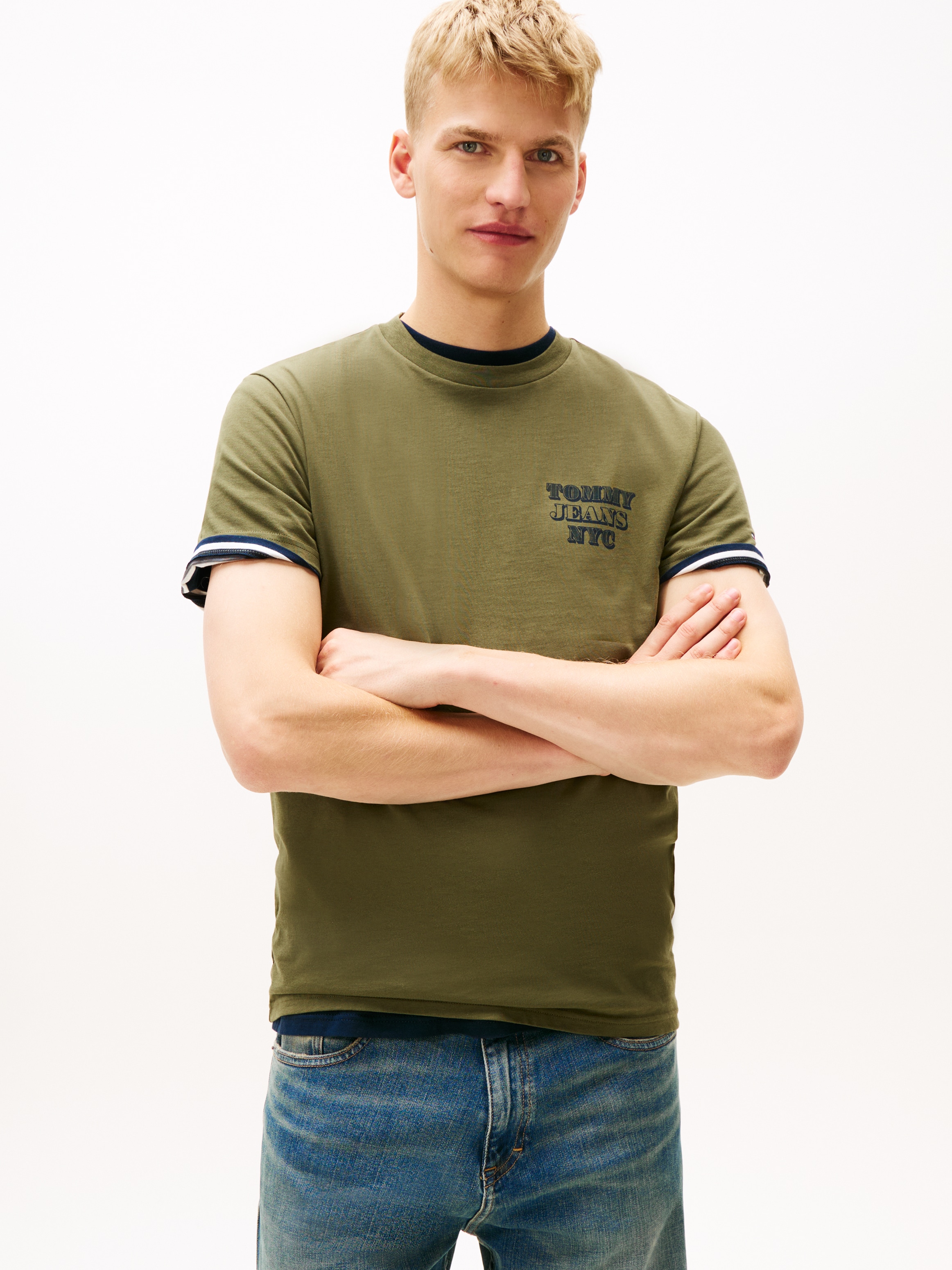 Tommy Jeans T-Shirt "TJM ENTRY BILLS" slim fit, Jersey, Rundhals günstig online kaufen