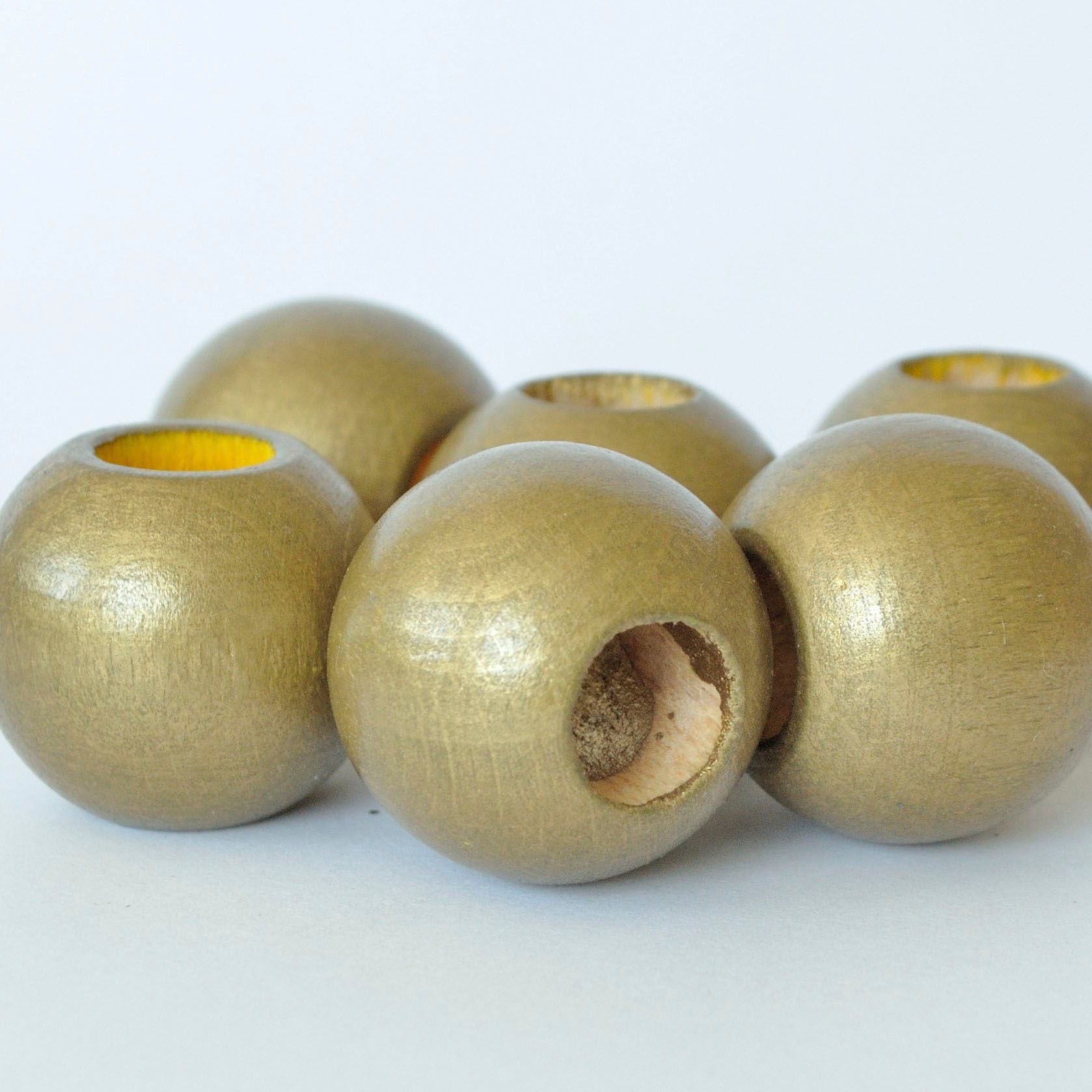 Kutti Gardinenbefestigungen Ersatzteile »Holzkugel, Schlaufenkugel, Ø 25 mm« Deko für Raffrollos und Scheibengardinen