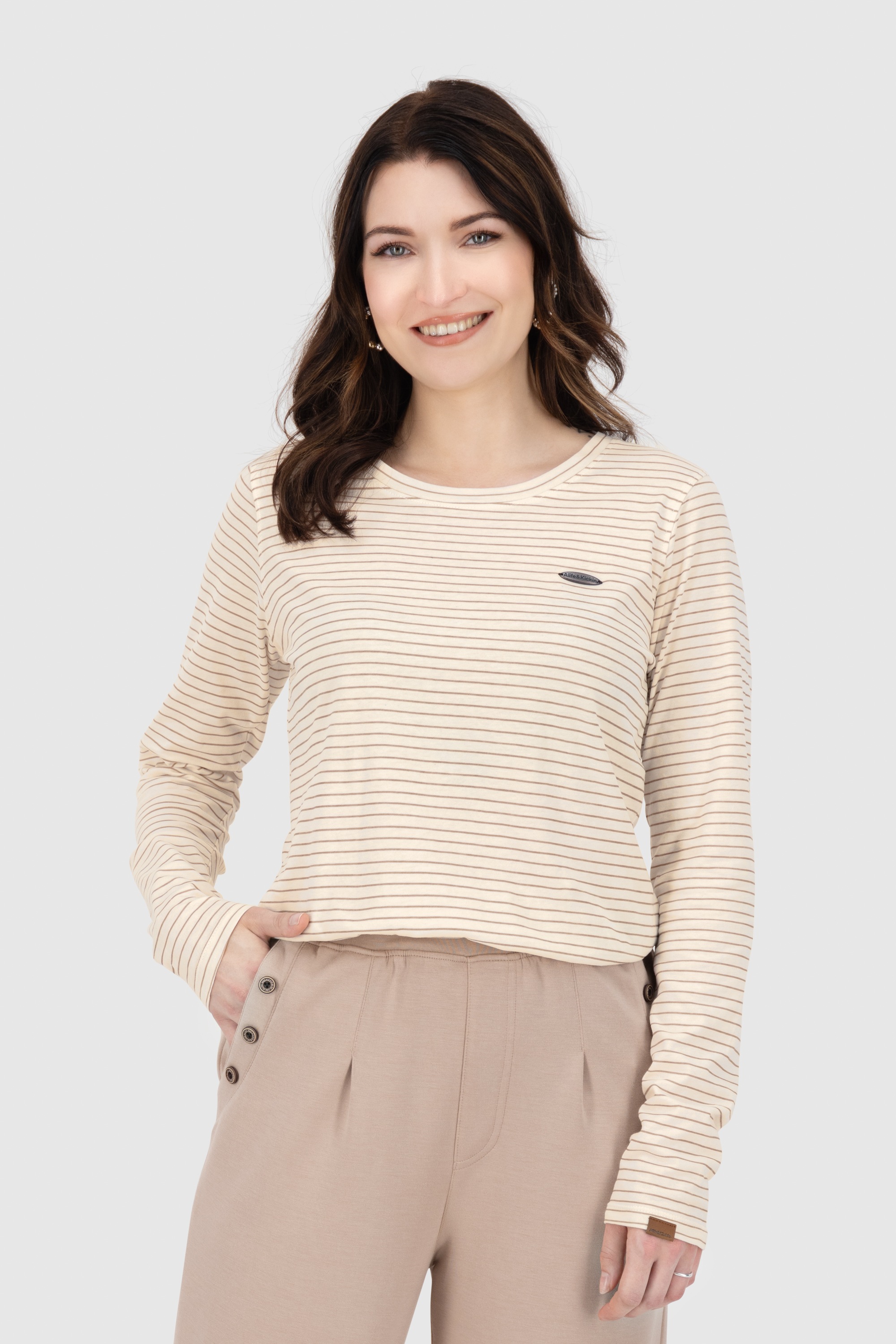 Alife & Kickin Langarmshirt »Damen LeaAK Z«, Figurnah geschnittenes Longsleeve Shirt mit Rundhalsausschnitt