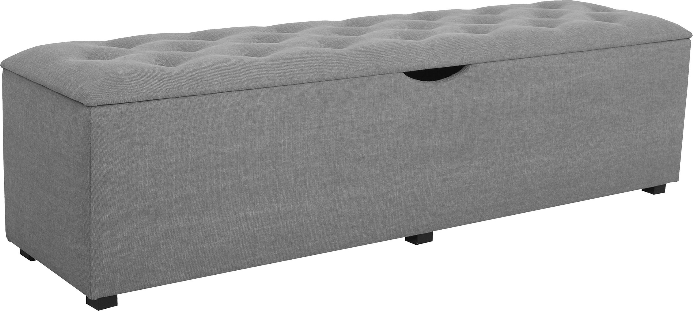 Hockerbank HOME AFFAIRE, B:160cm H:42cm T:40cm, grau, Struktur fein (100% Polyester) für Bett Classico, Piazza, Premium und Vega;Struktur (100%