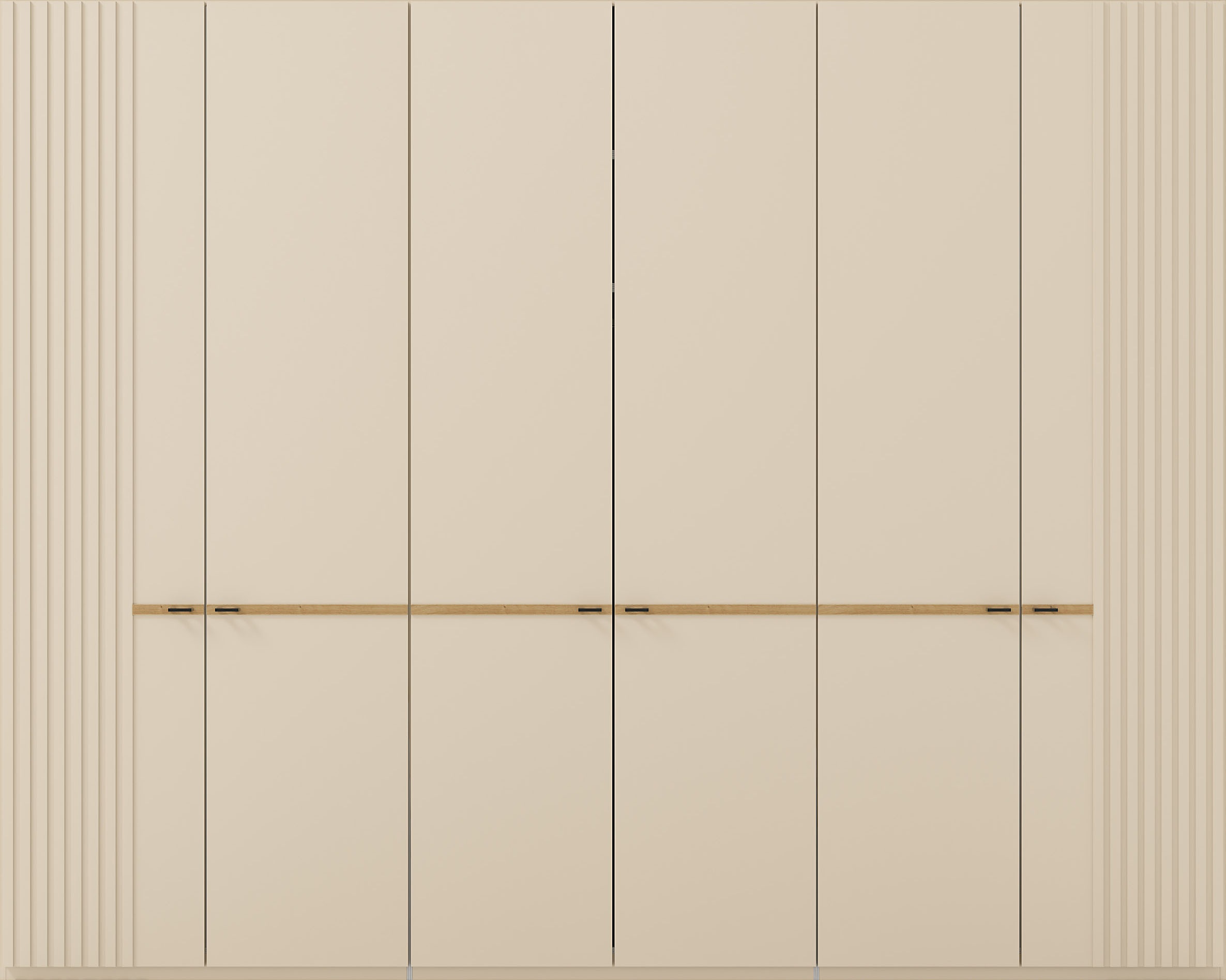 Thumbnail - Musterring Drehtürenschrank "Isabelle", Lamellen in Korpusfarbe, Griffe in schwarz, versch. Größen und Farben