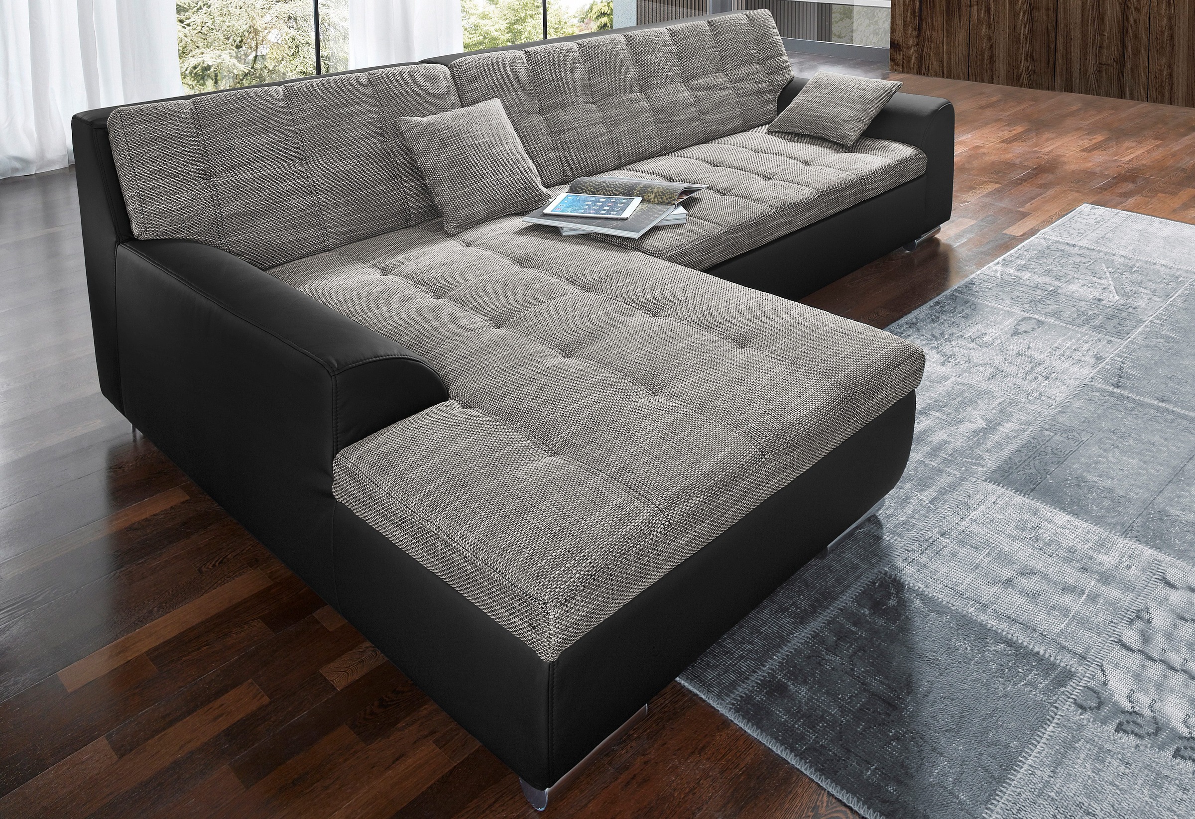 DOMO collection Ecksofa "Treviso viele Bezüge, auch in Cord, L-Form, B/T/H: günstig online kaufen