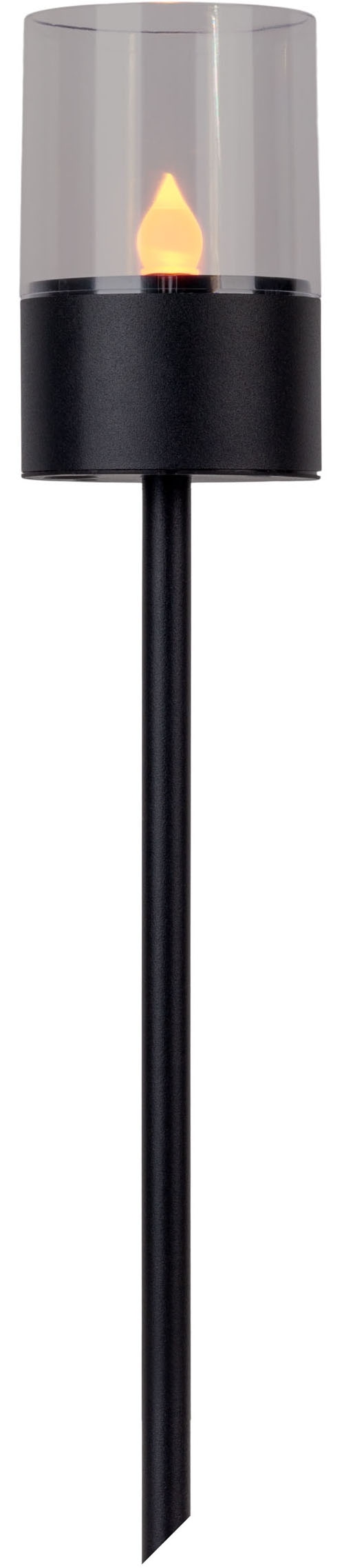 my home LED Solarleuchte »Lufy«, 4 flammig, Leuchtmittel LED-Modul | LED fest integriert, 4er Set Dekoerdspieß, Flammeneffekt, Metall schwarz lackiert, H: 37cm