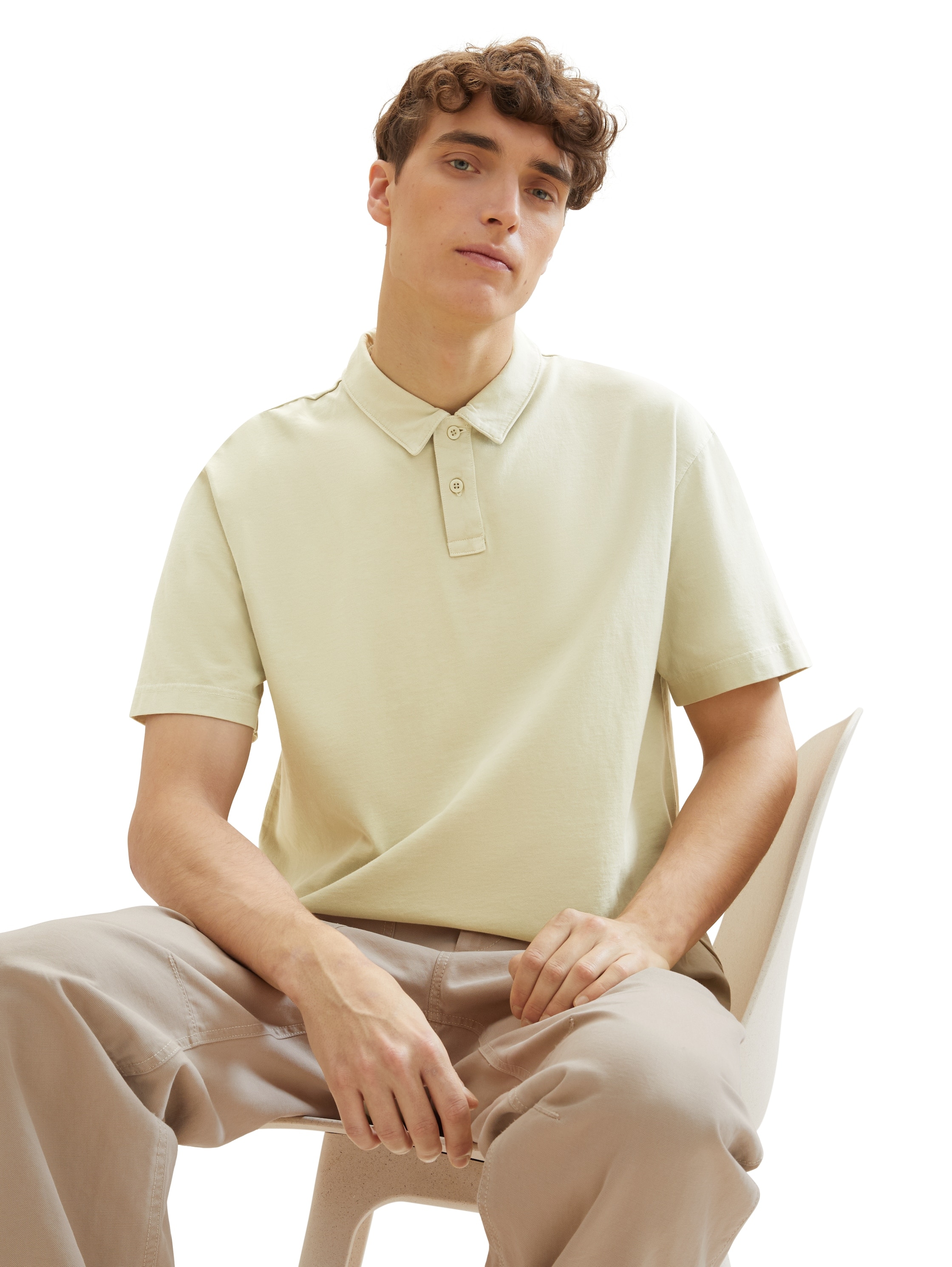 TOM TAILOR Denim Poloshirt, mit halber Knopfleiste