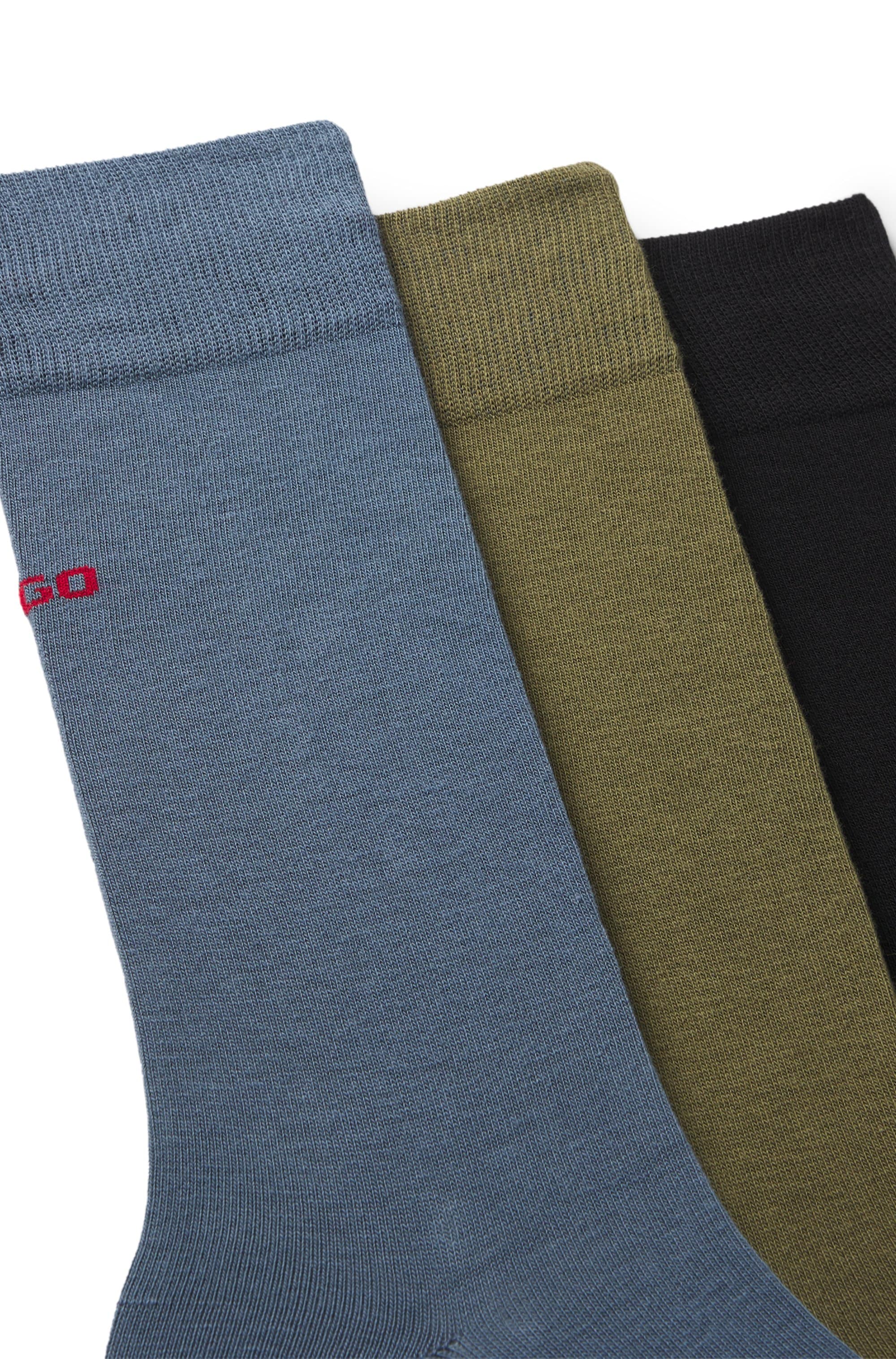 HUGO Underwear Businesssocken »3P RS UNI CC« Packung, 3 Paar tlg. mit kontrastfarbenen HUGO Logo-Schriftzug