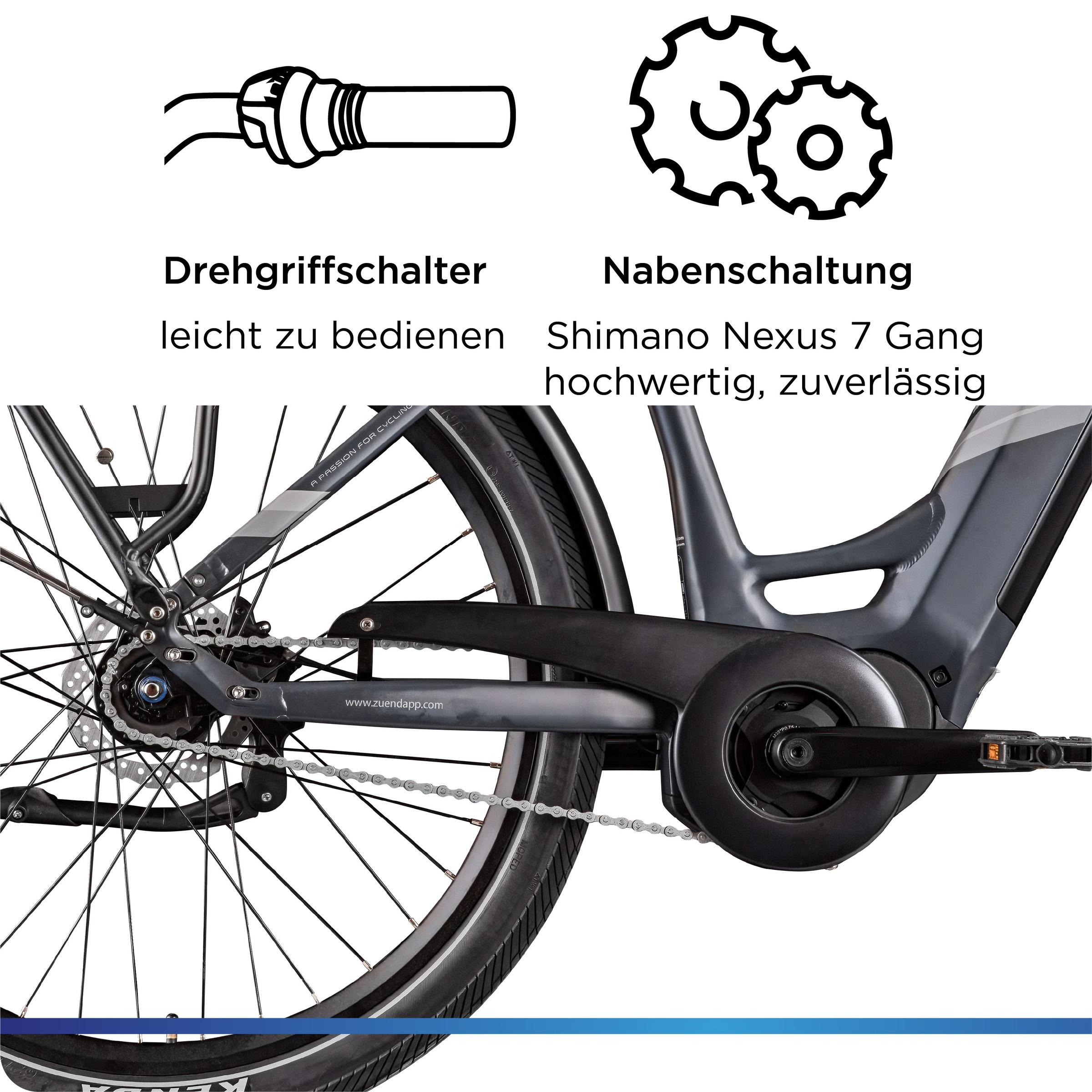 Zündapp »X885« 7 Gang Nabenschaltung Mittelmotor 250 W