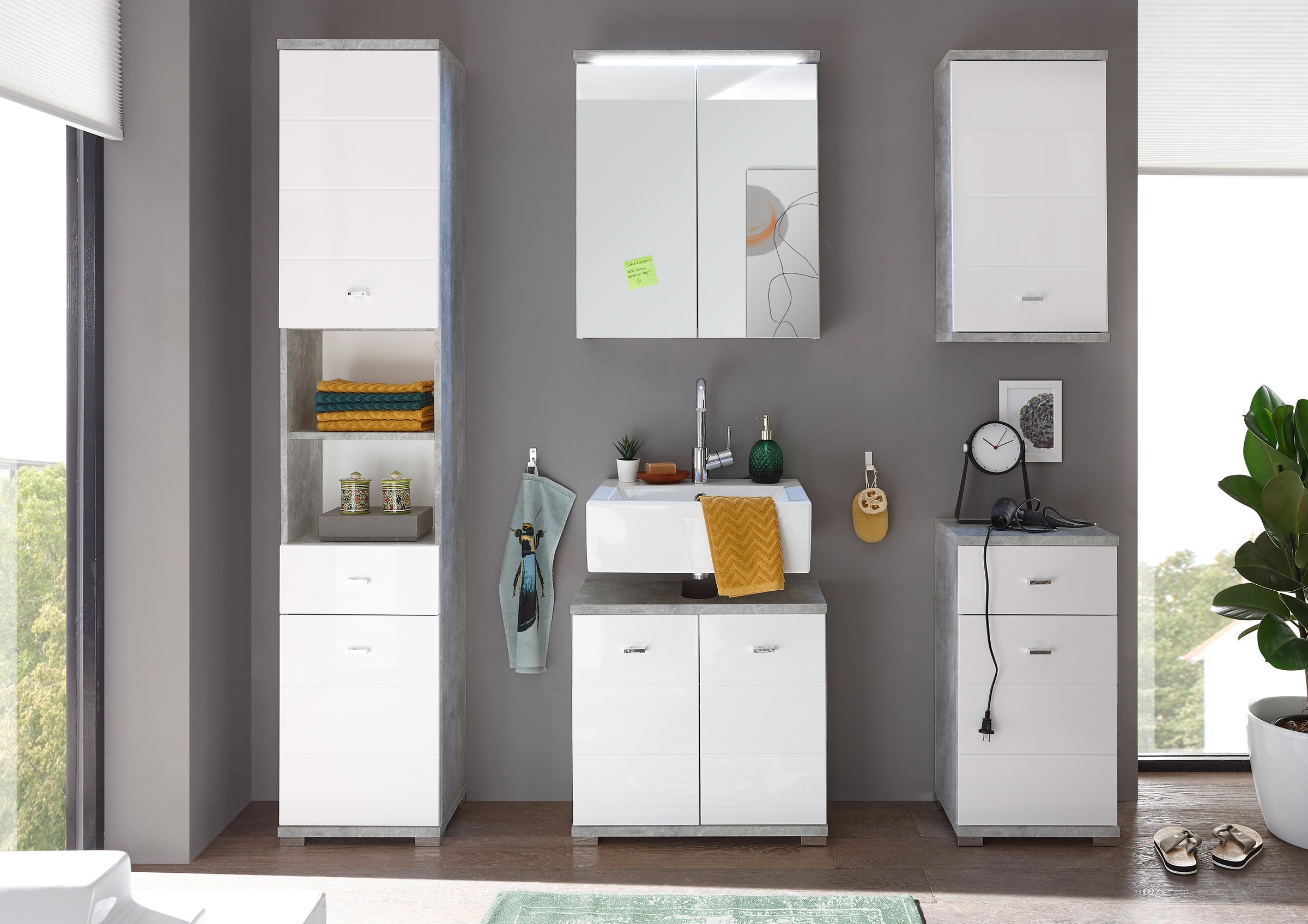 BASIC by Balculina Hochschrank "Pool, Badezimmerschrank BxHxT 38x190x30" 1 günstig online kaufen