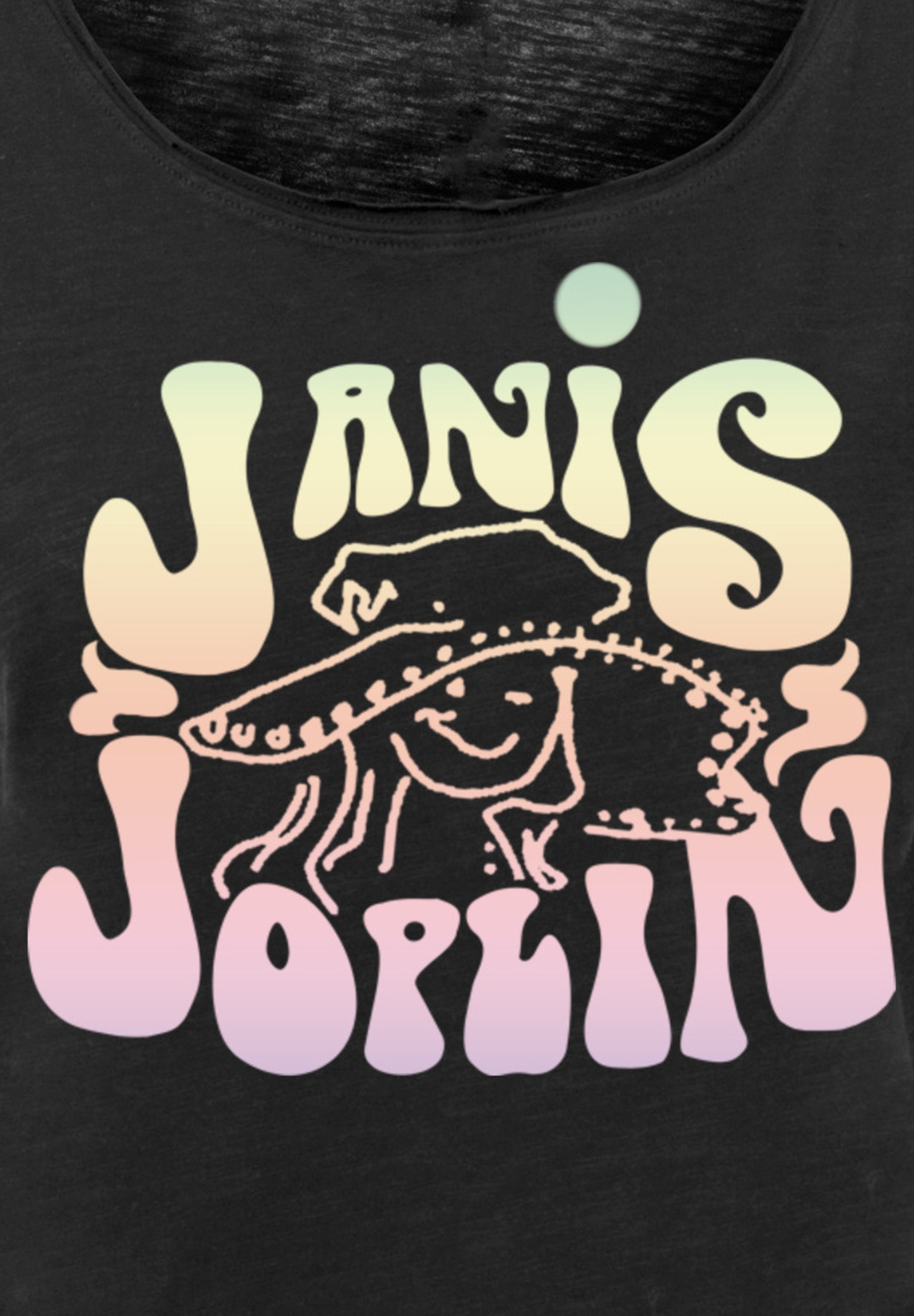 F4NT4STIC T-Shirt »PLUS SIZE Janis Joplin Pastel Logo«, Print