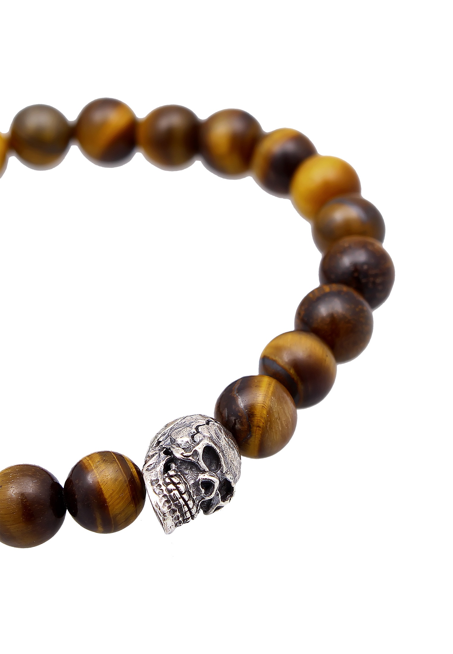 Kuzzoi Armband »Tigerauge Totenkopf Bead Steinarmband 925 Silber« online  kaufen | BAUR