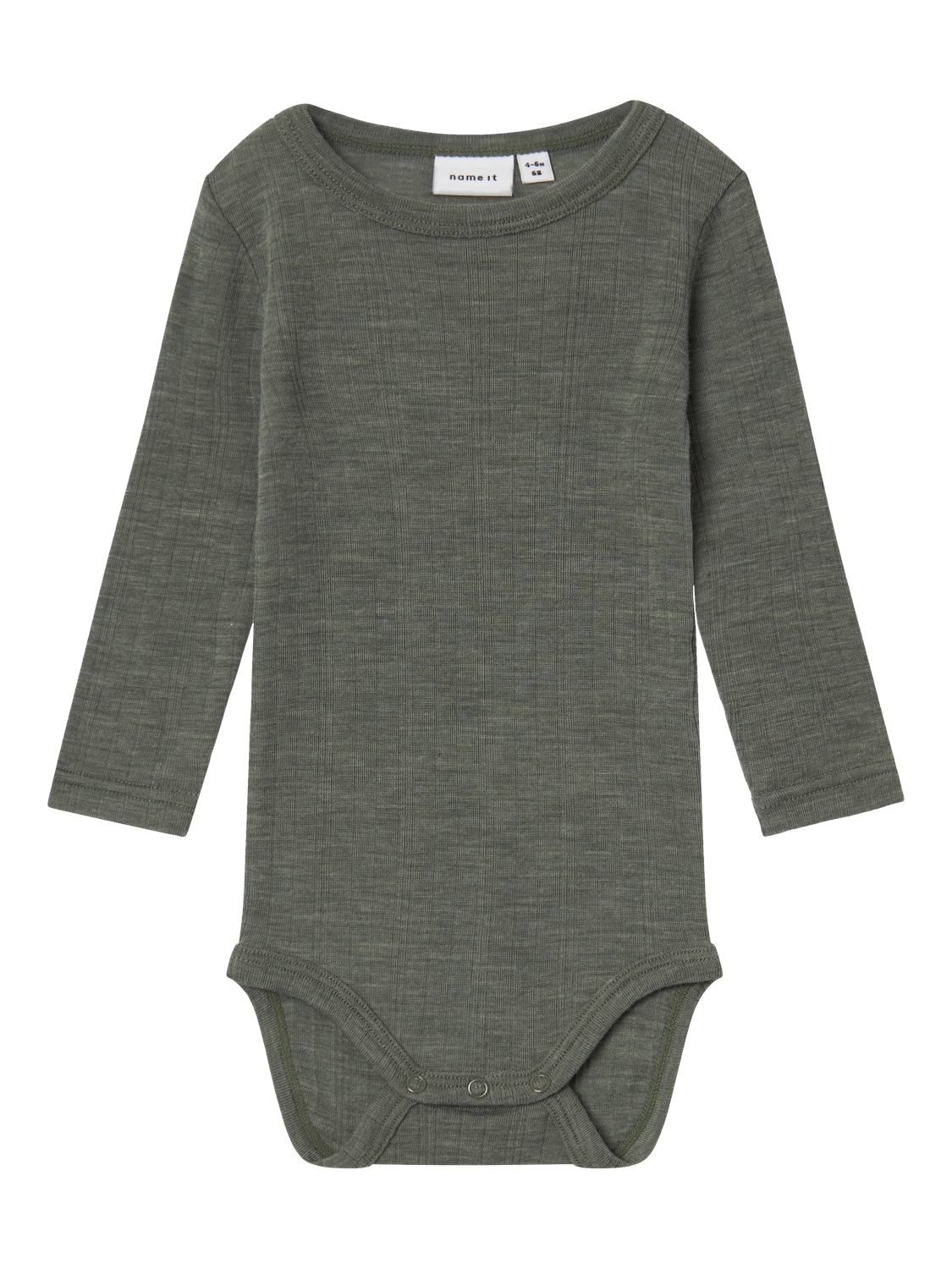 Name It Langarmbody "NBMWANG WOOL NEEDLE LS BODY SOLID NOOS", aus reiner Merinowolle